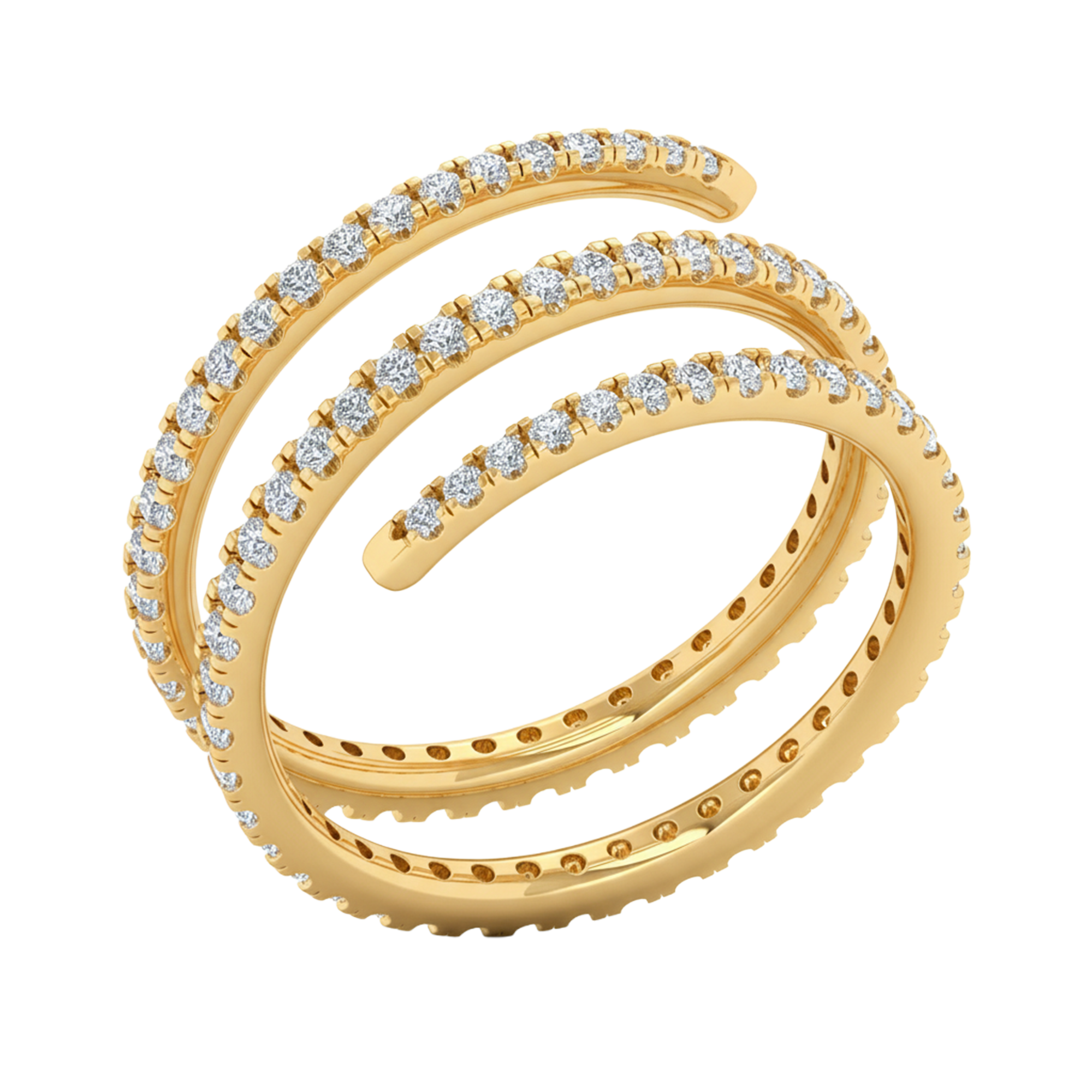 Spiral pavé ring met ronde diamanten 1.3 karaat