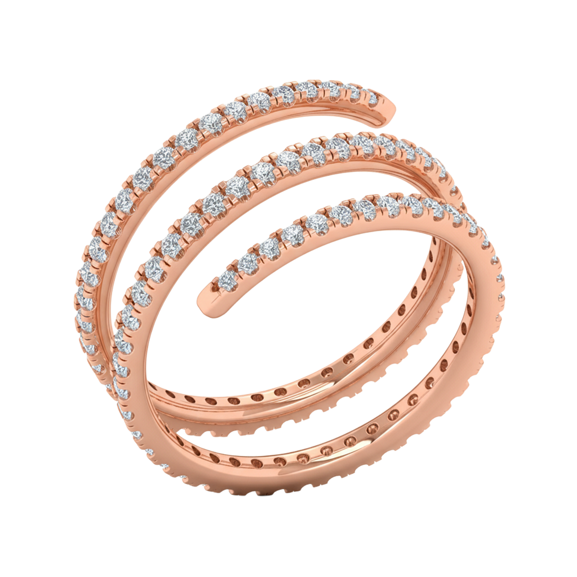 Spiral pavé ring met ronde diamanten 1.3 karaat