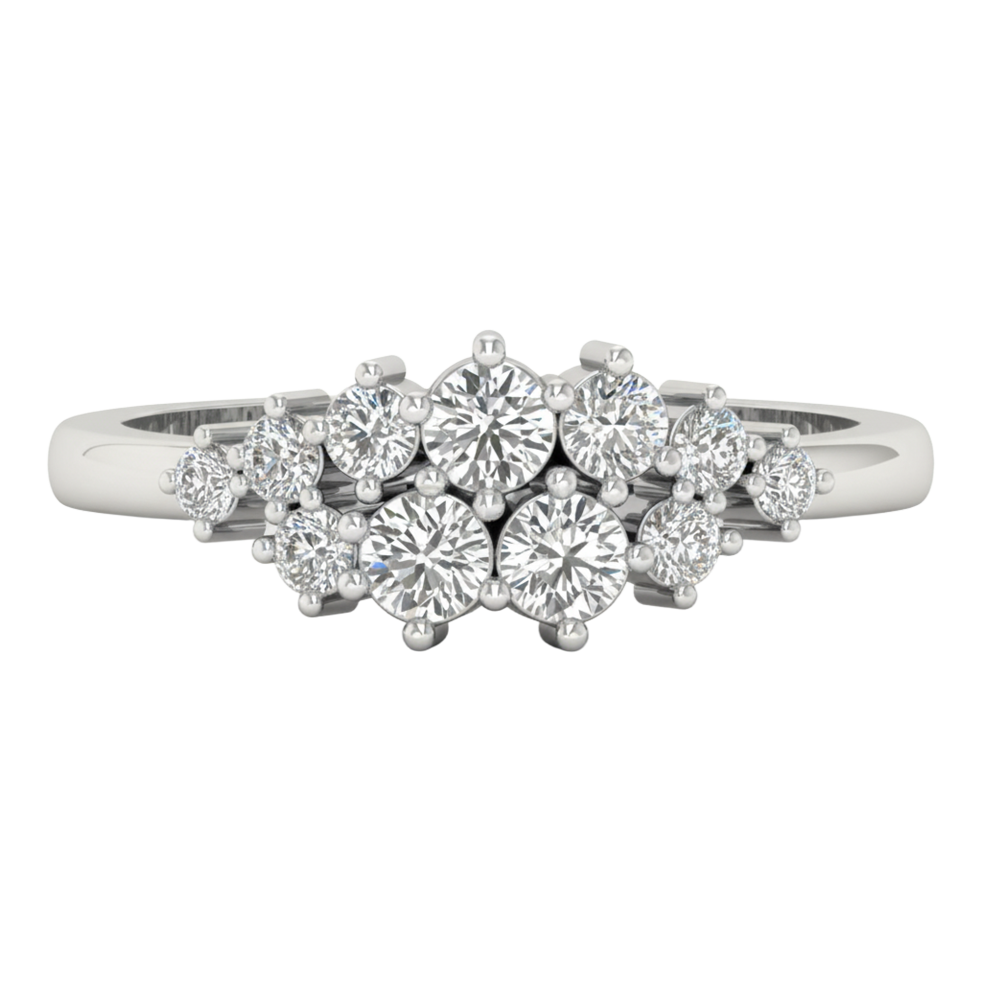 Entourage cluster ring met ronde diamanten 0,61 karaat