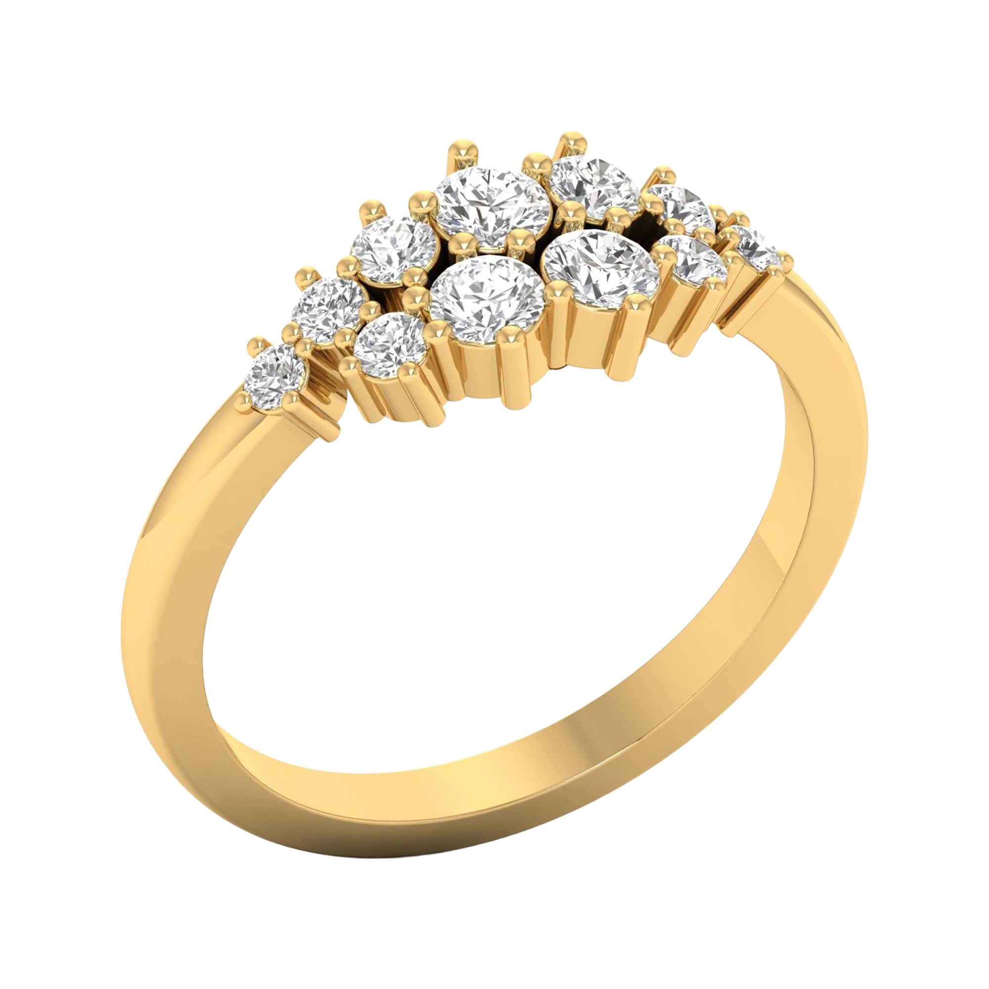 Entourage cluster ring met ronde diamanten 0,61 karaat
