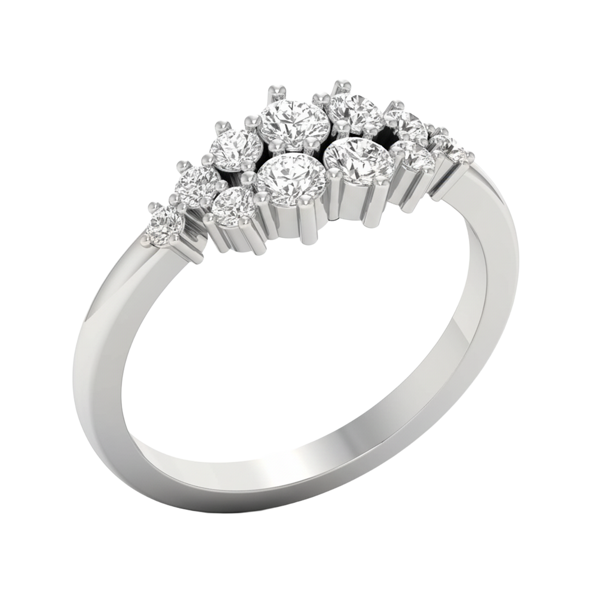 Entourage cluster ring met ronde diamanten 0,61 karaat