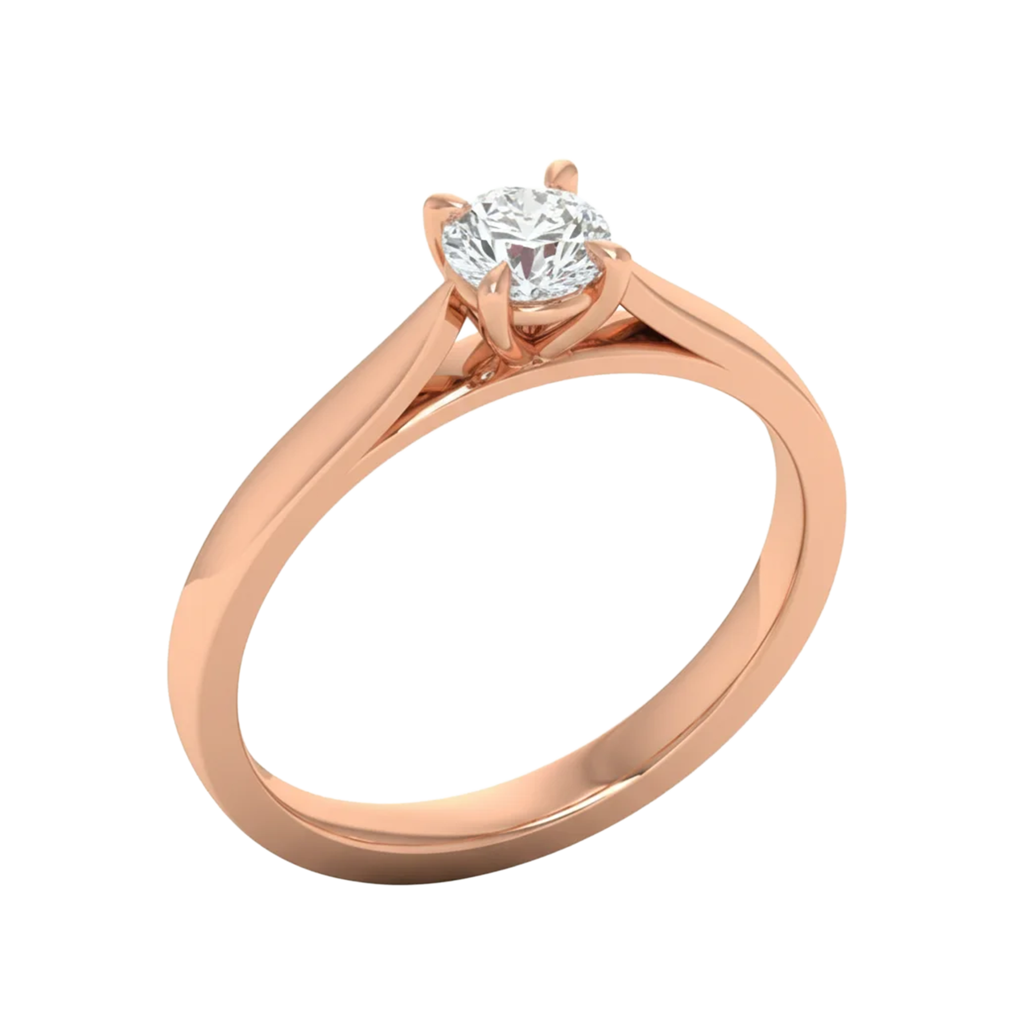 Solitaire 4 prong ronde diamant ring beschikbaar in 0.25 tot 5 karaat