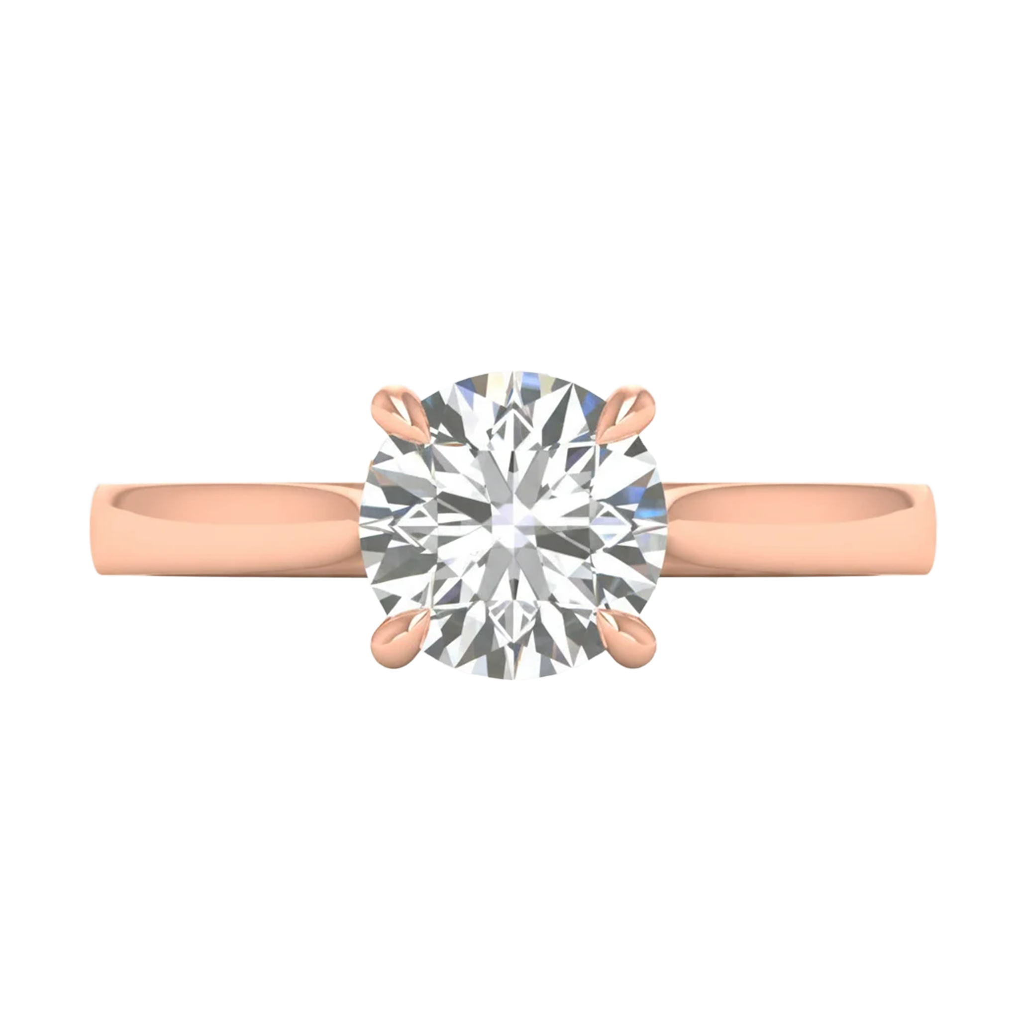 Solitaire 4 prong ronde diamant ring beschikbaar in 0.25 tot 5 karaat