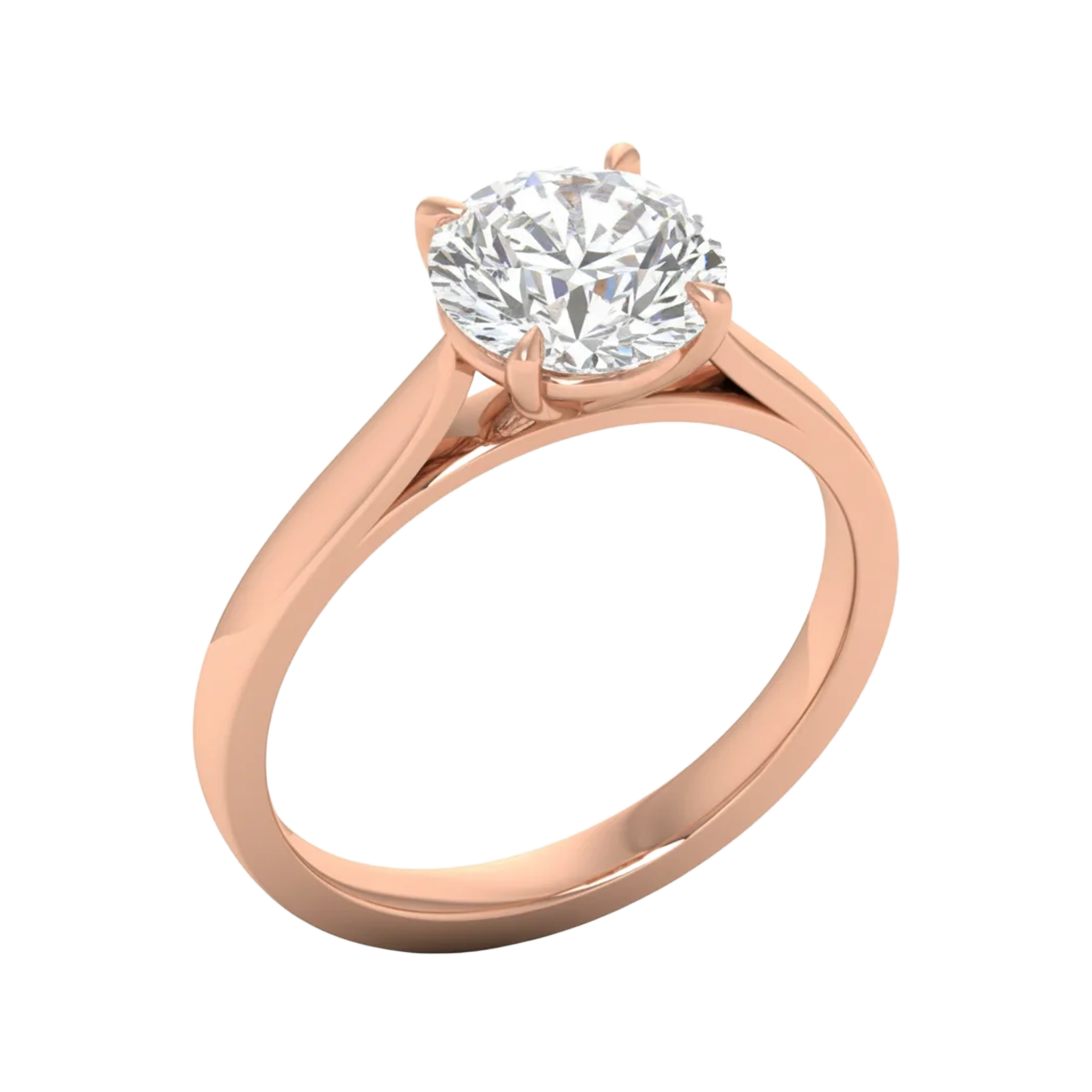 Solitaire 4 prong ronde diamant ring beschikbaar in 0.25 tot 5 karaat