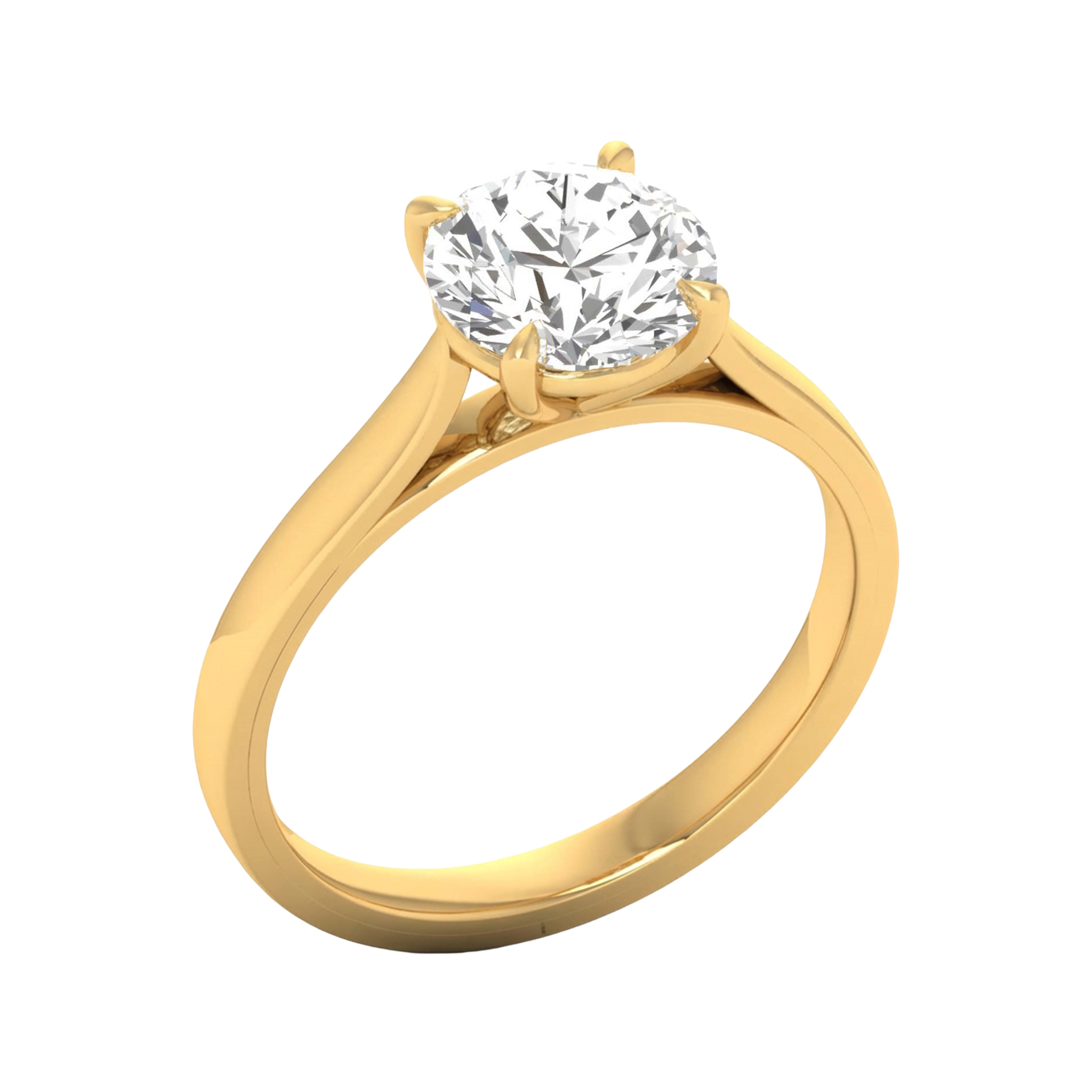 Solitaire 4 prong ronde diamant ring beschikbaar in 0.25 tot 5 karaat