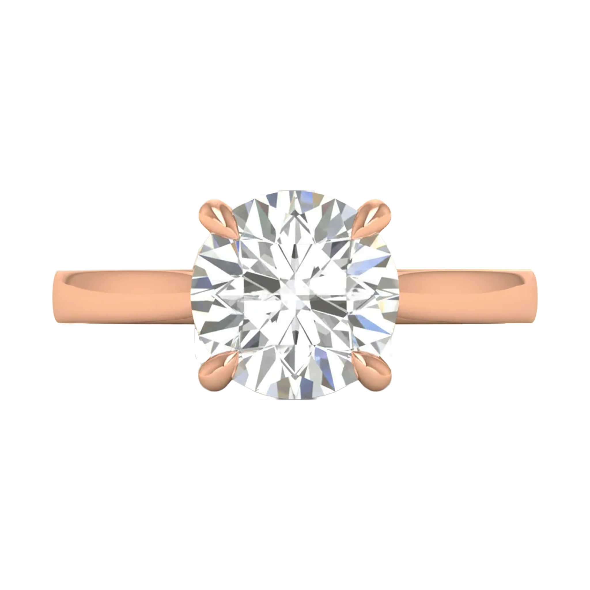 Solitaire 4 prong ronde diamant ring beschikbaar in 0.25 tot 5 karaat