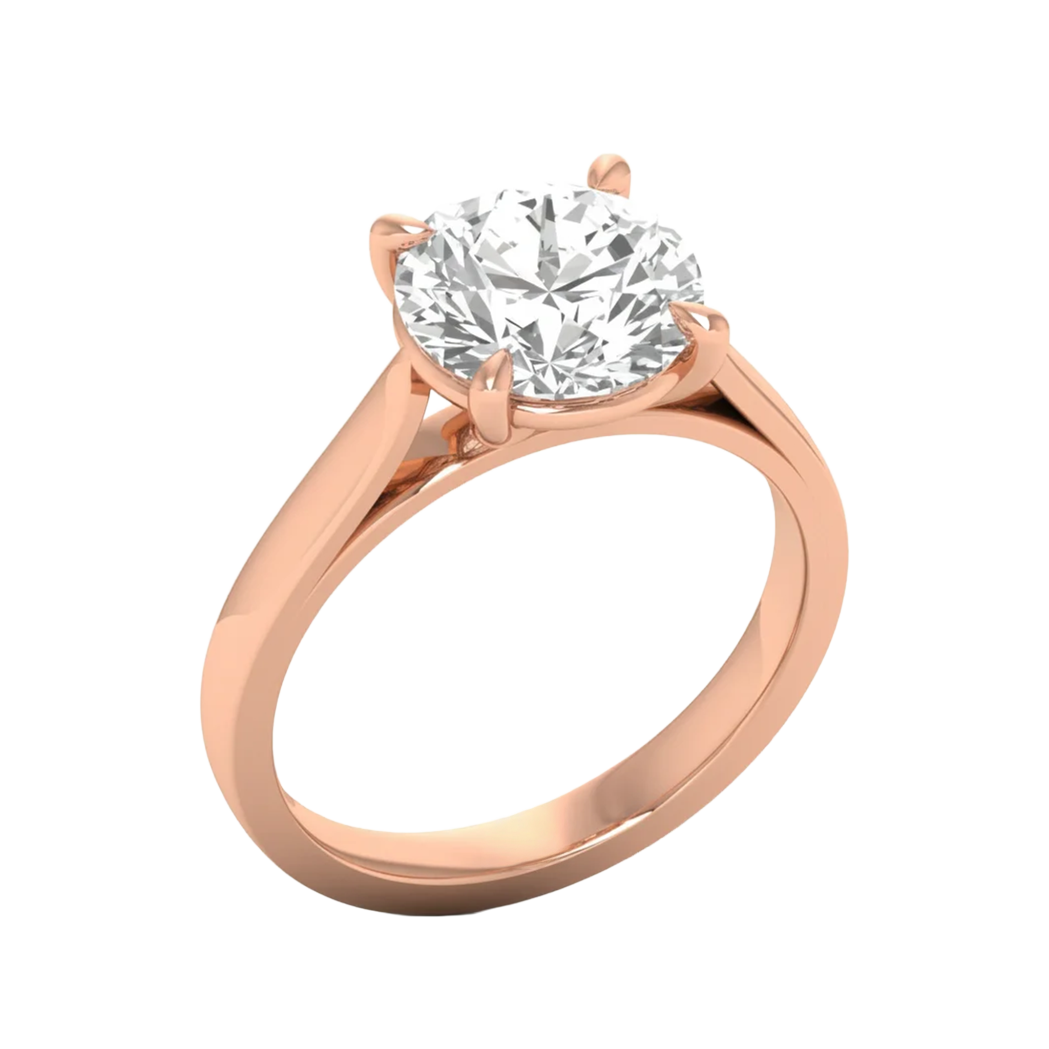 Solitaire 4 prong ronde diamant ring beschikbaar in 0.25 tot 5 karaat