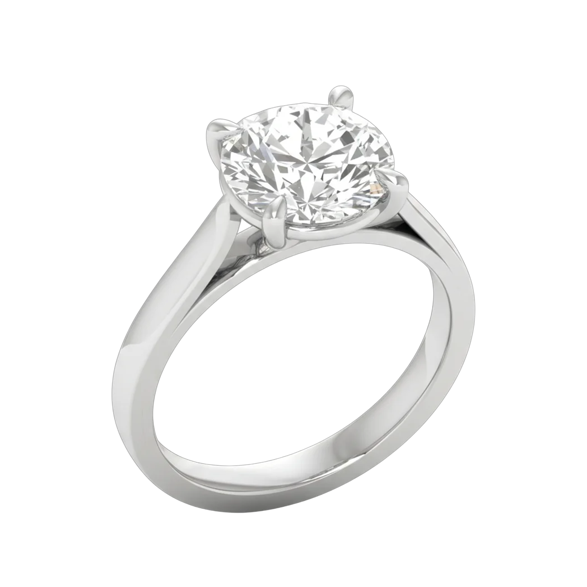 Solitaire 4 prong ronde diamant ring beschikbaar in 0.25 tot 5 karaat