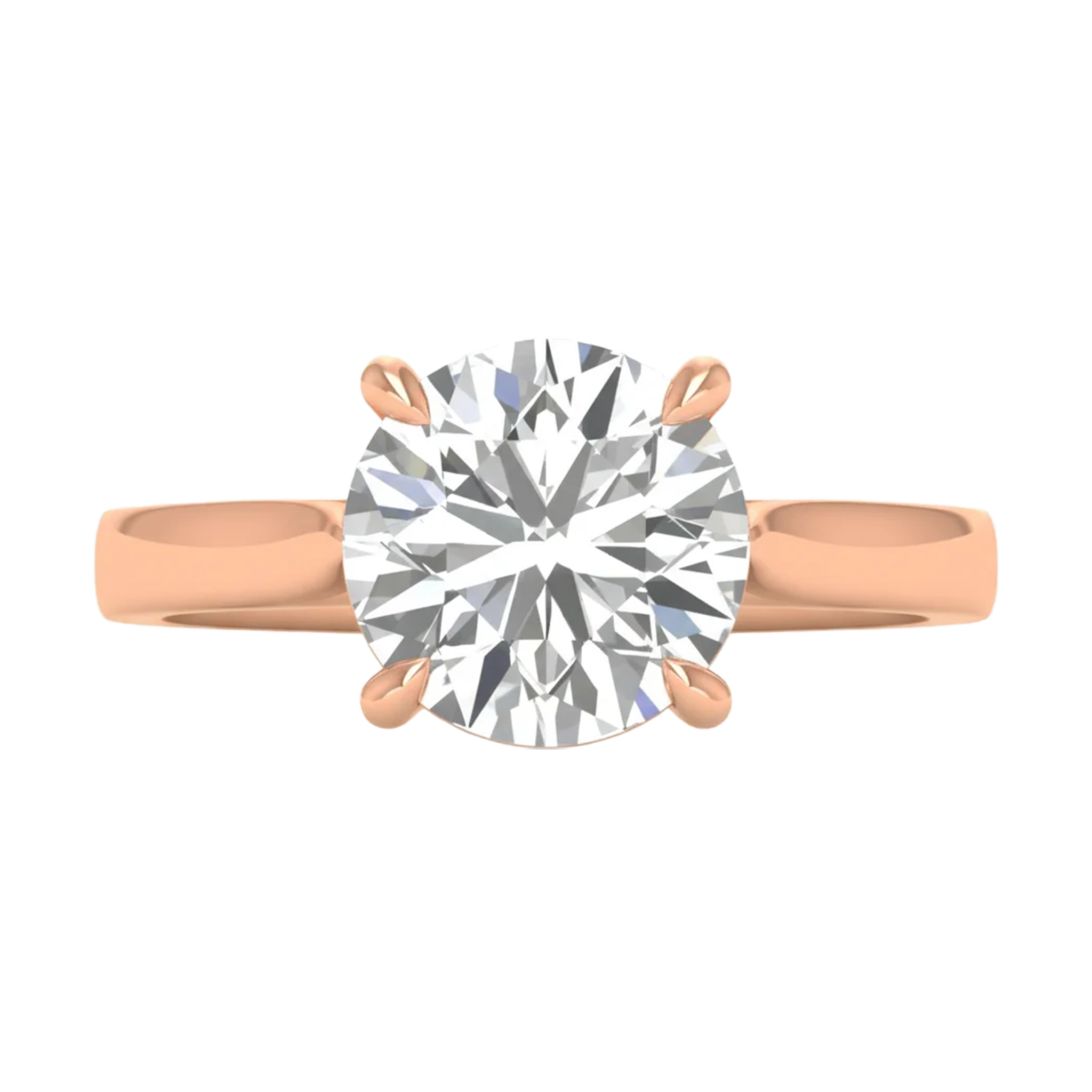 Solitaire 4 prong ronde diamant ring beschikbaar in 0.25 tot 5 karaat