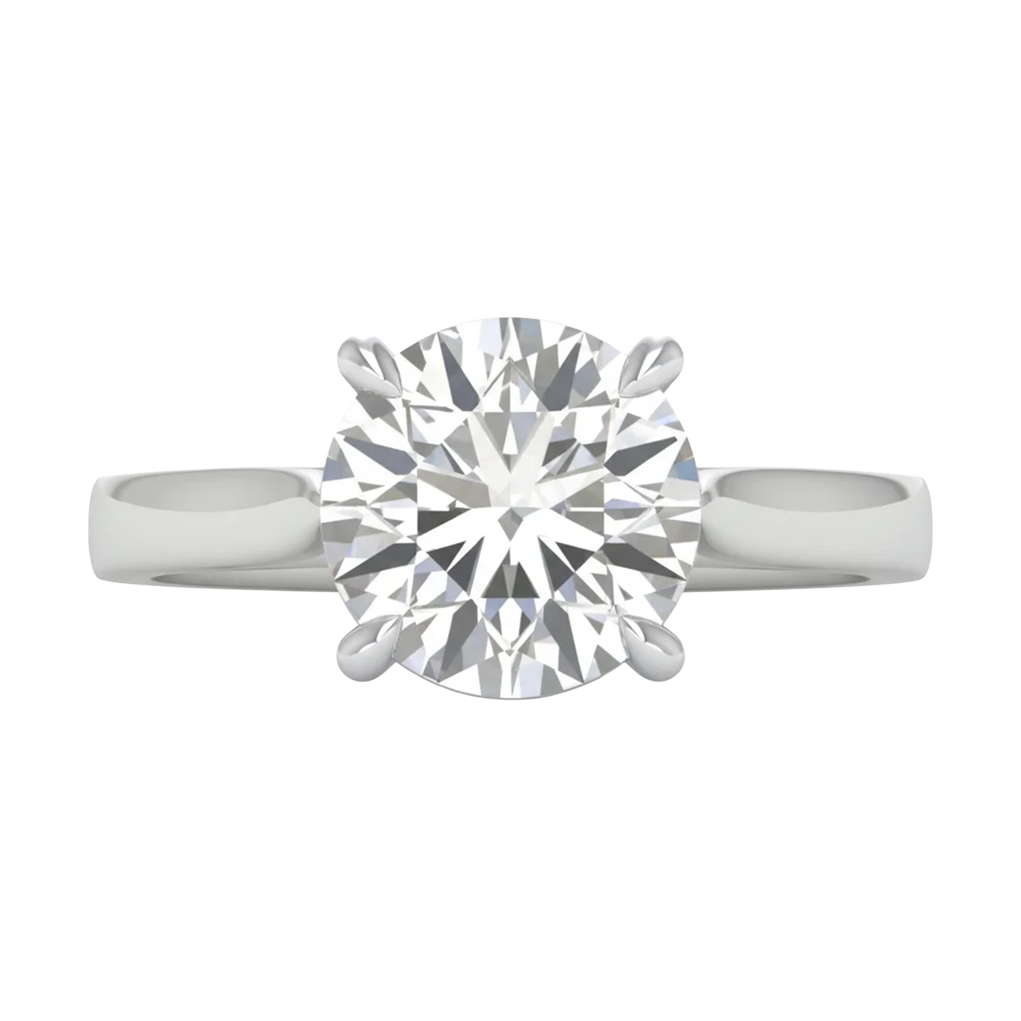 Solitaire 4 prong ronde diamant ring beschikbaar in 0.25 tot 5 karaat