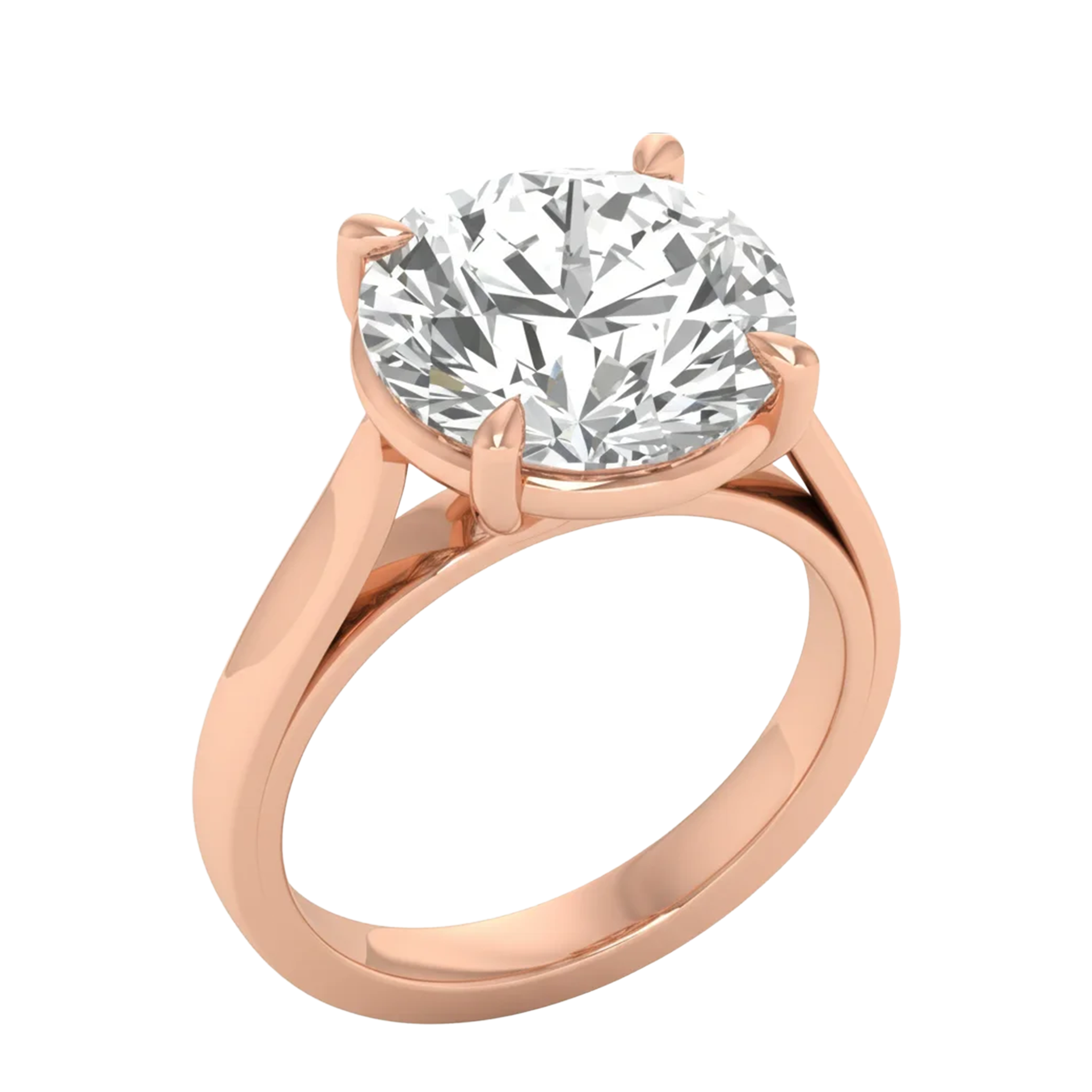 Solitaire 4 prong ronde diamant ring beschikbaar in 0.25 tot 5 karaat