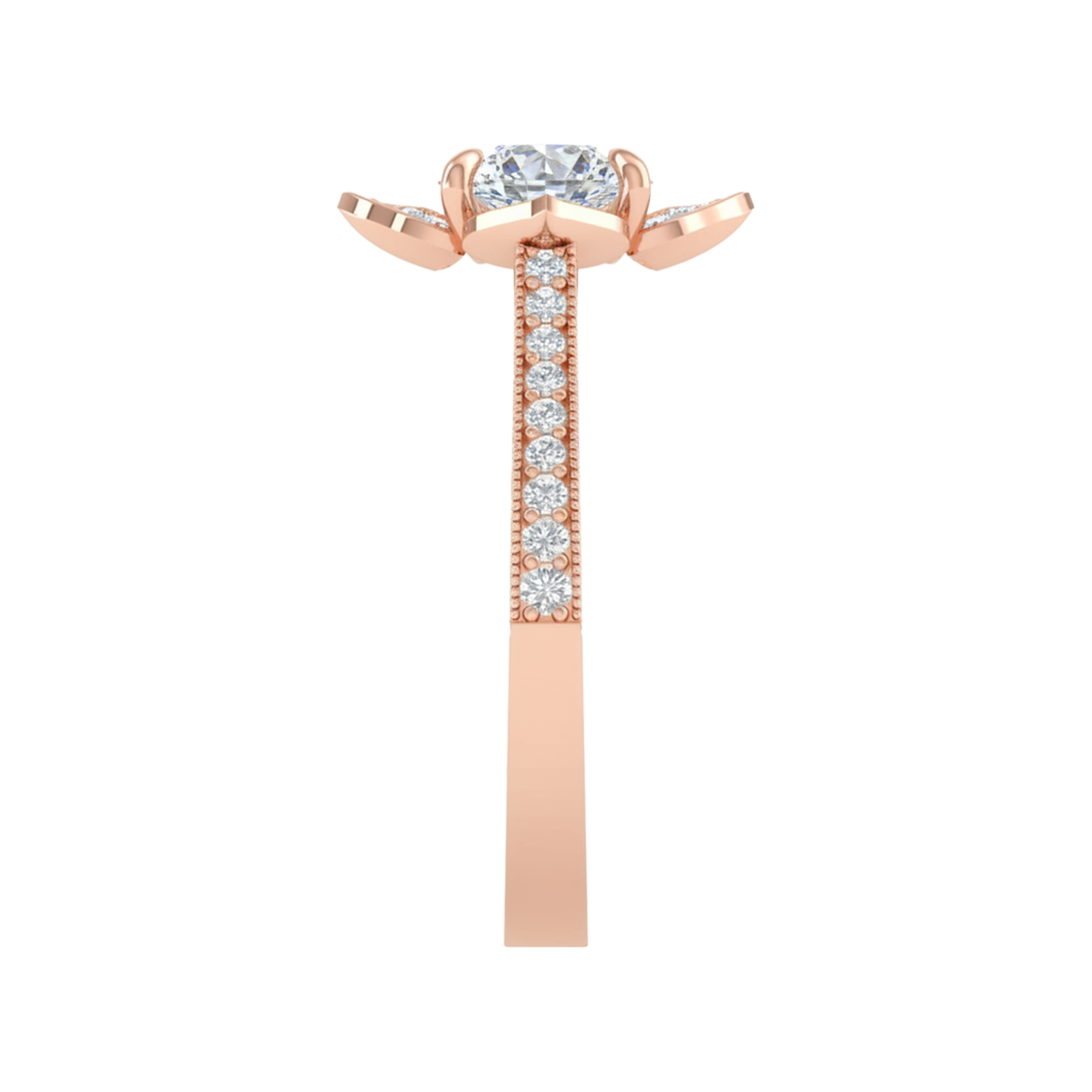 Entourage ring met bloemdesign en sierlijke banddetails 1,79 karaat