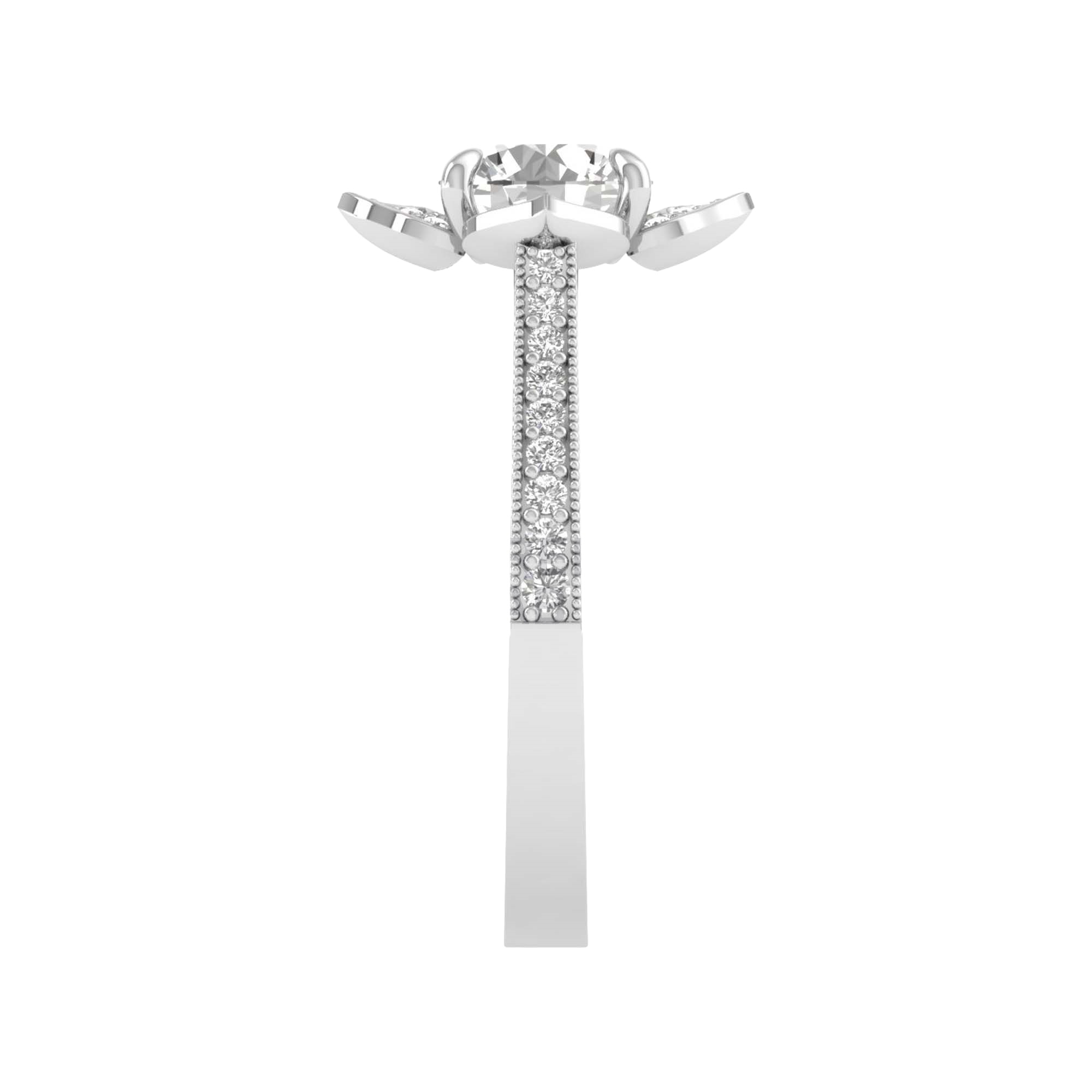 Entourage ring met bloemdesign en sierlijke banddetails 1,79 karaat