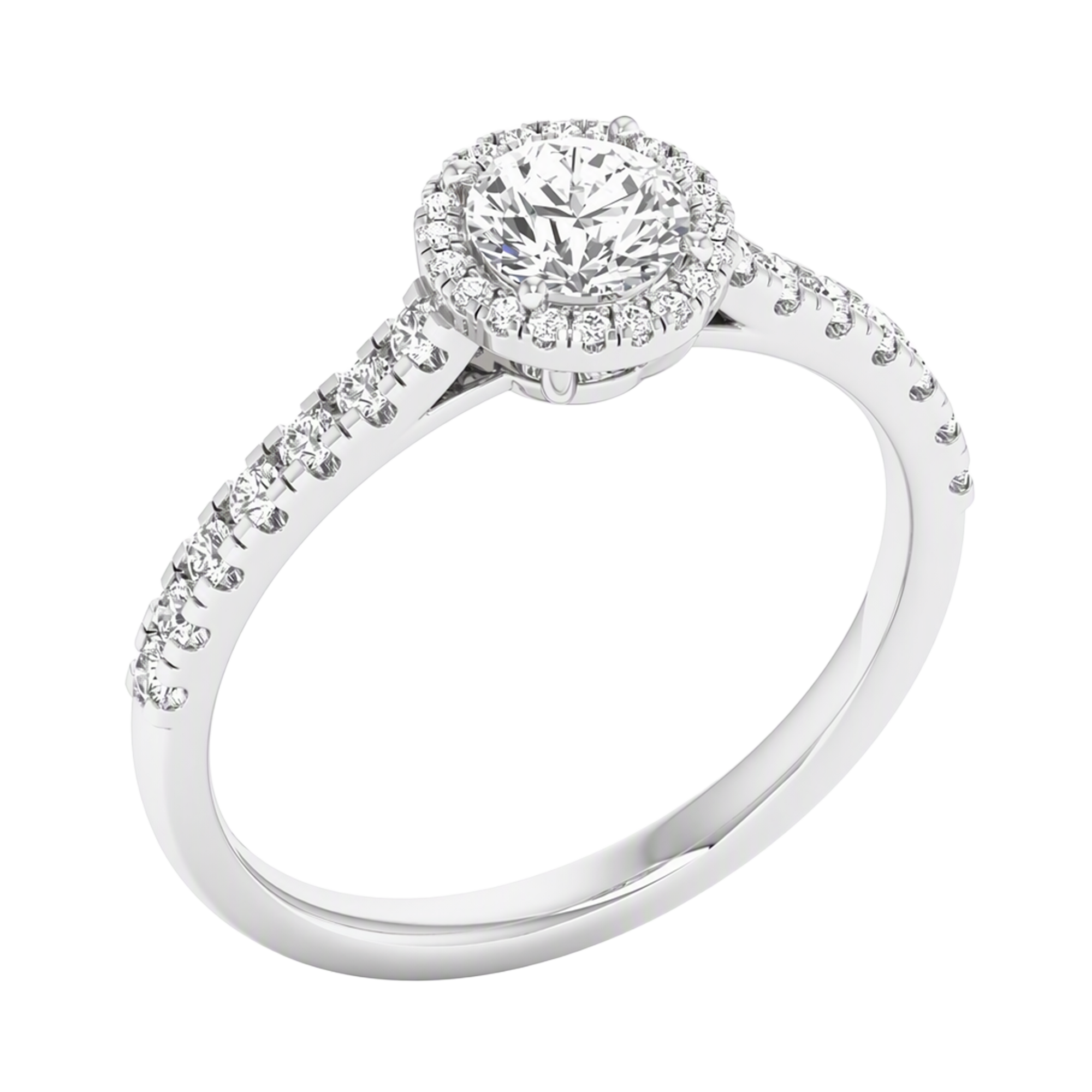 Round Halo Ring 0.8 to 3.7 Carat