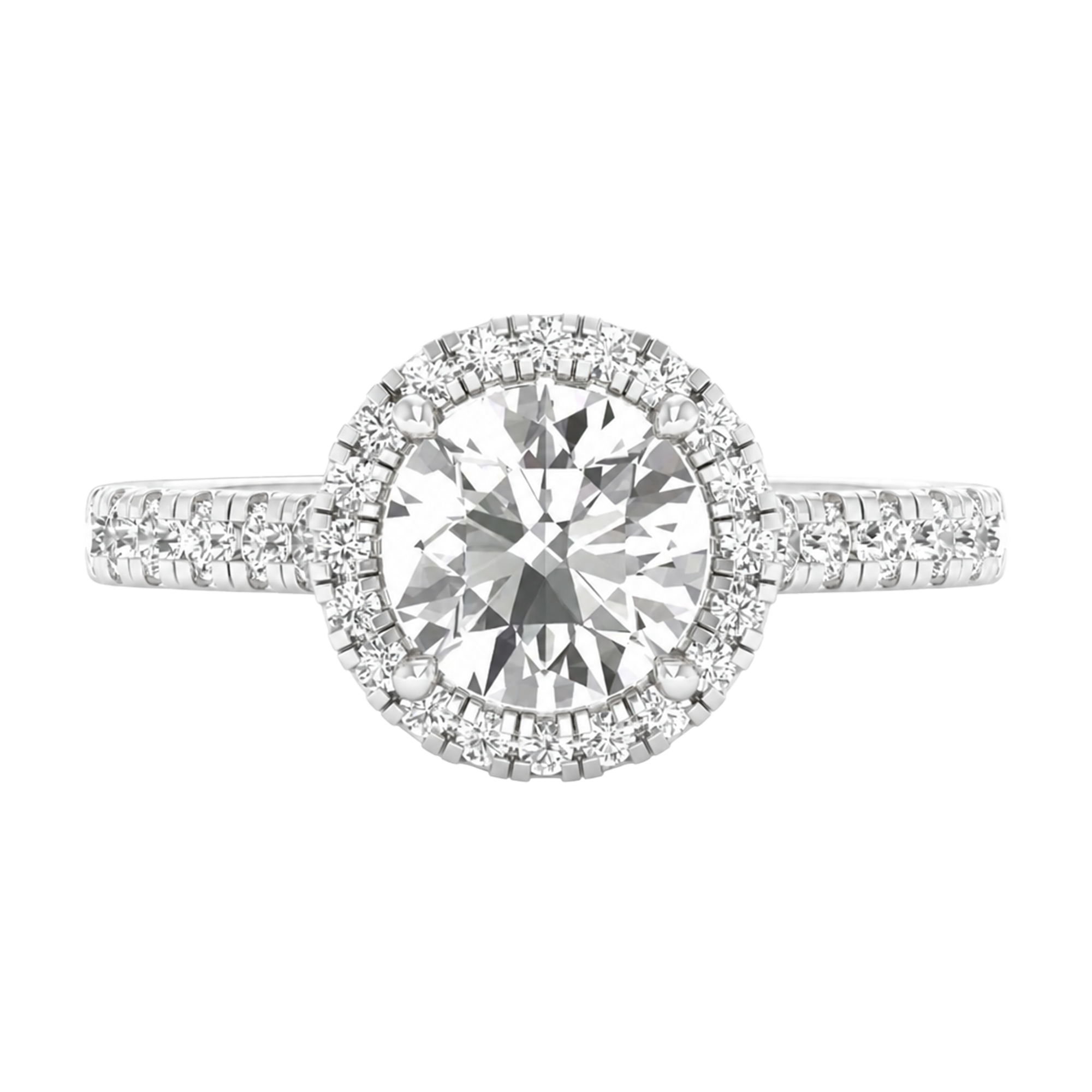 Round Halo Ring 0.8 to 3.7 Carat