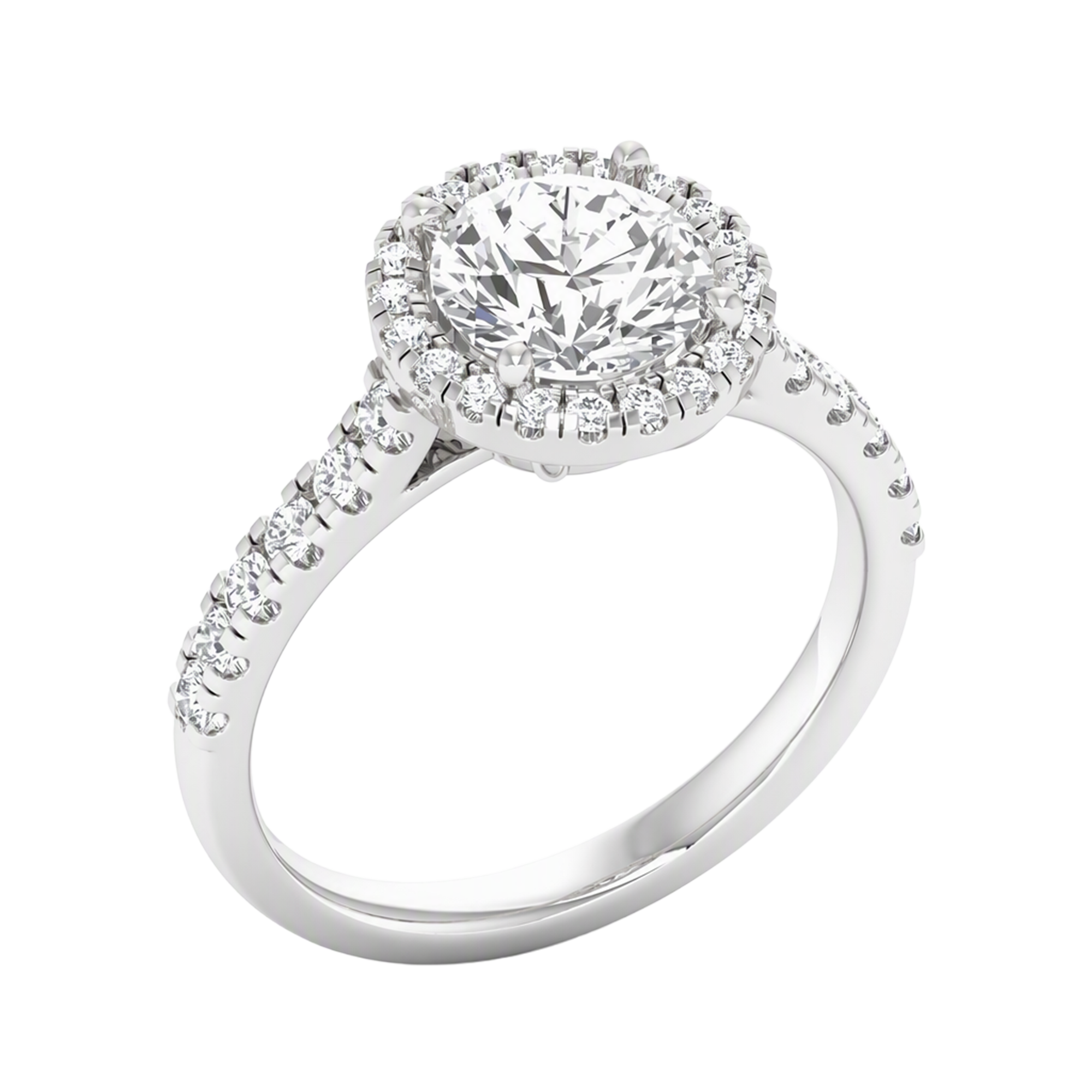 Round Halo Ring 0.8 to 3.7 Carat