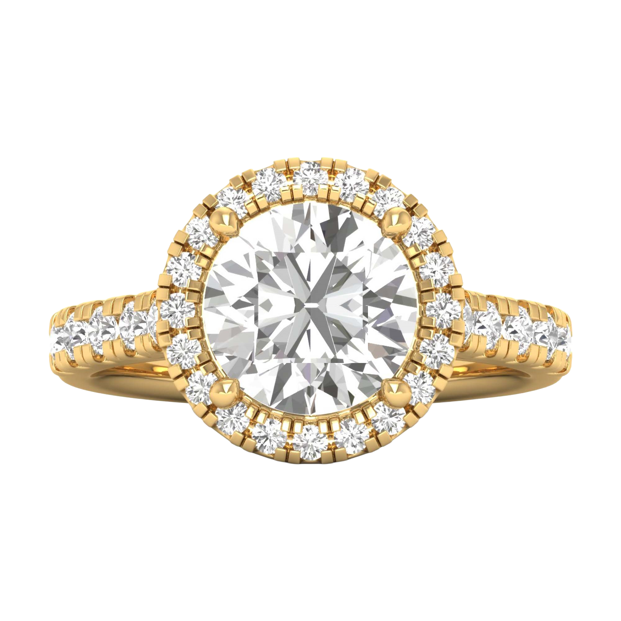 Round Halo Ring 0.8 to 3.7 Carat