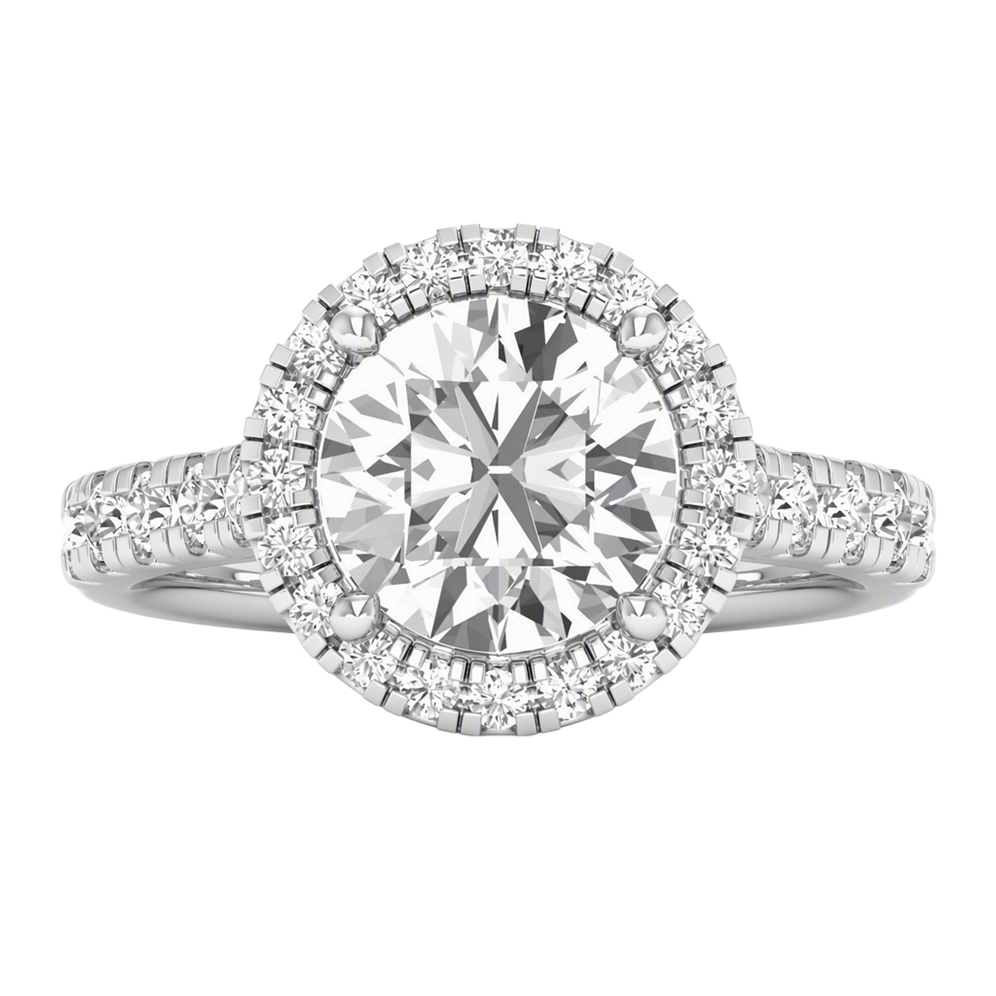 Round Halo Ring 0.8 to 3.7 Carat