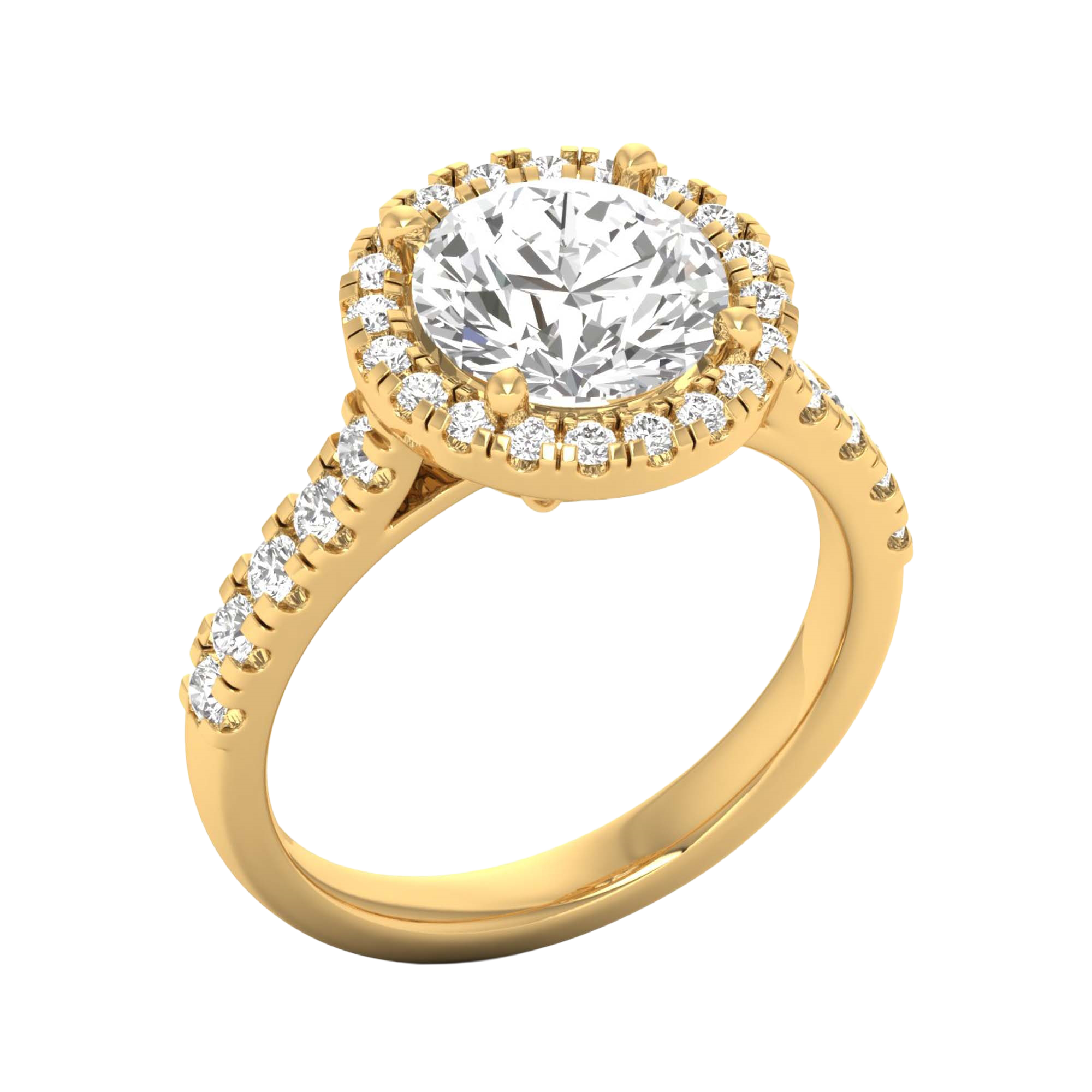 Round Halo Ring 0.8 to 3.7 Carat