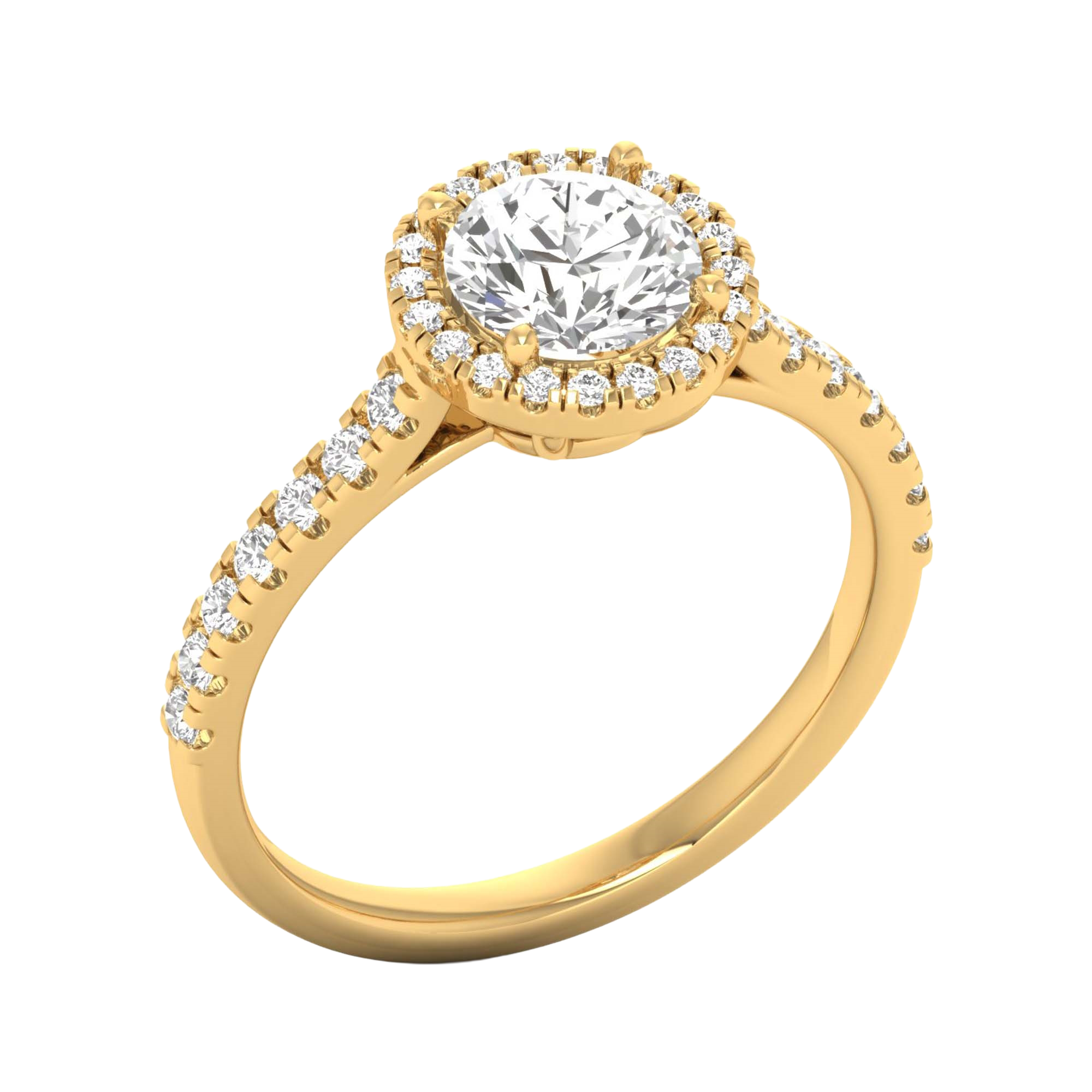 Round Halo Ring 0.8 to 3.7 Carat