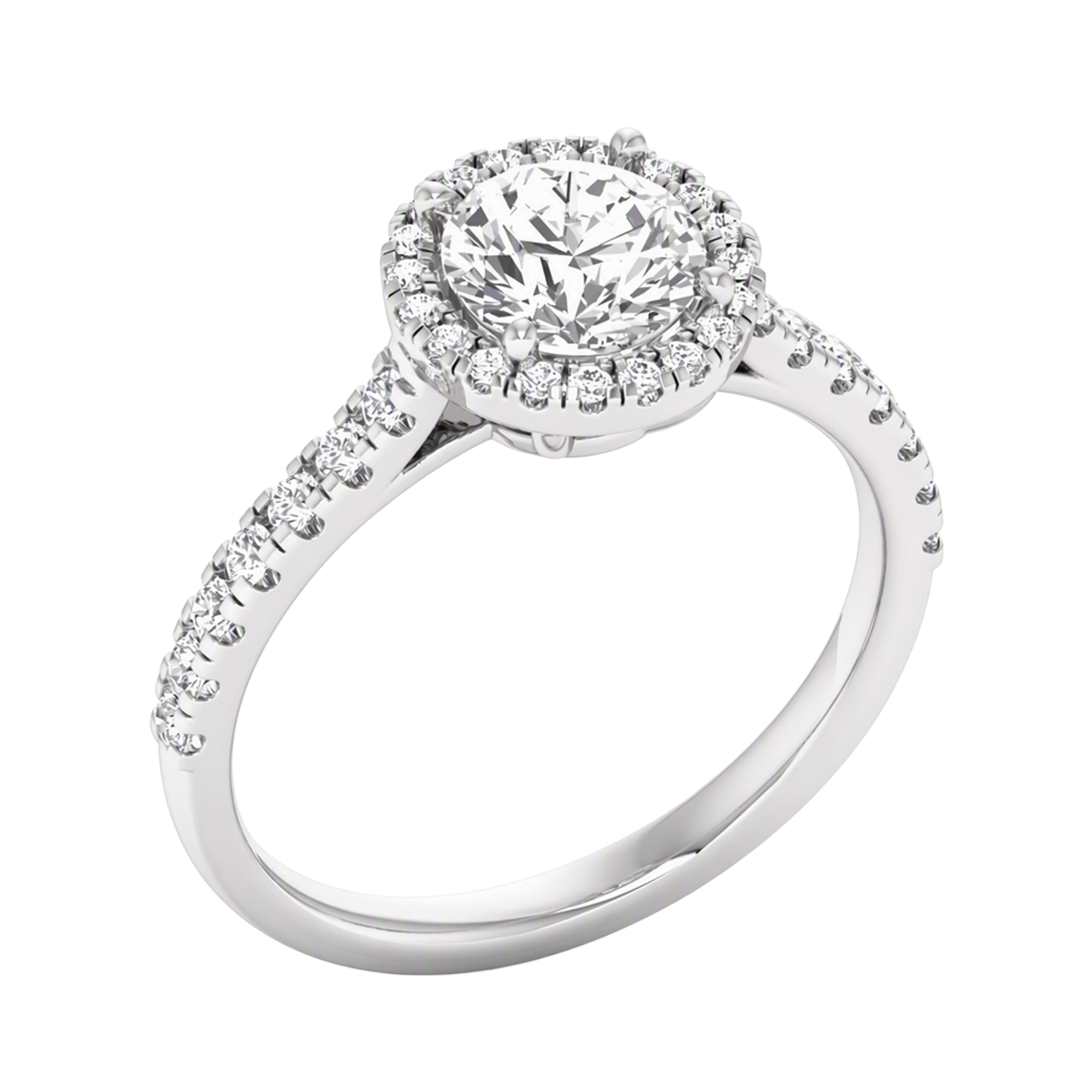 Round Halo Ring 0.8 to 3.7 Carat