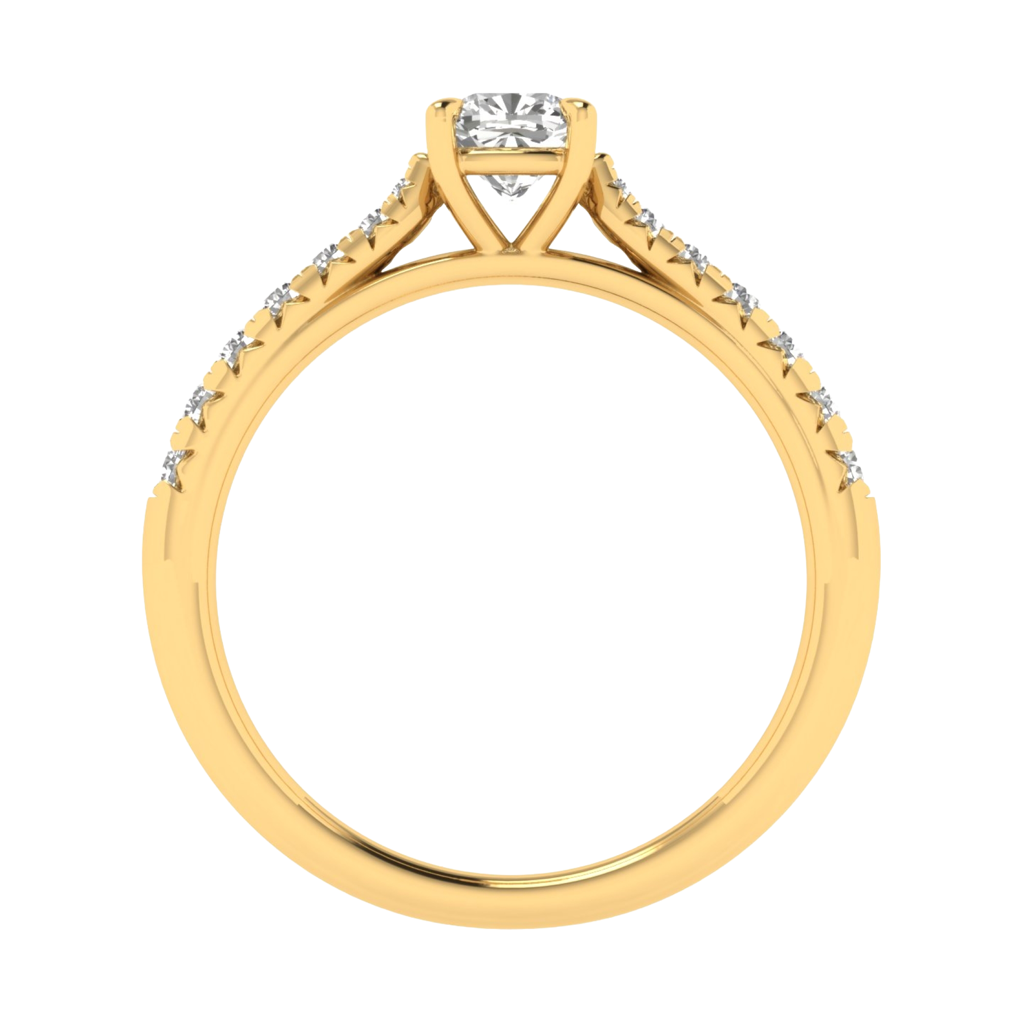 Louisa Diamanten Solitaire Pavé Ring Cushion - 0.7ct tot 3.1ct