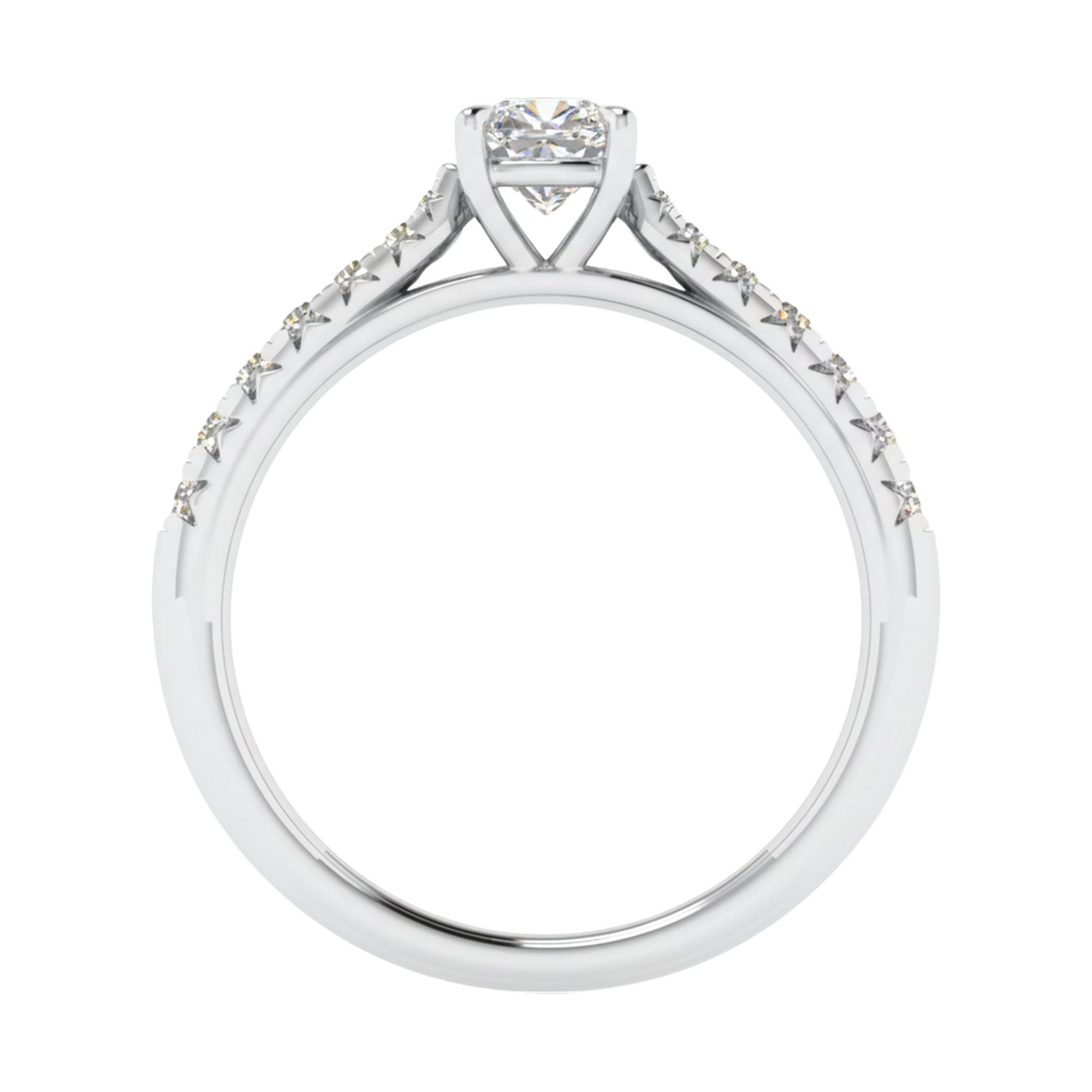 Louisa Diamanten Solitaire Pavé Ring Cushion - 0.7ct tot 3.1ct