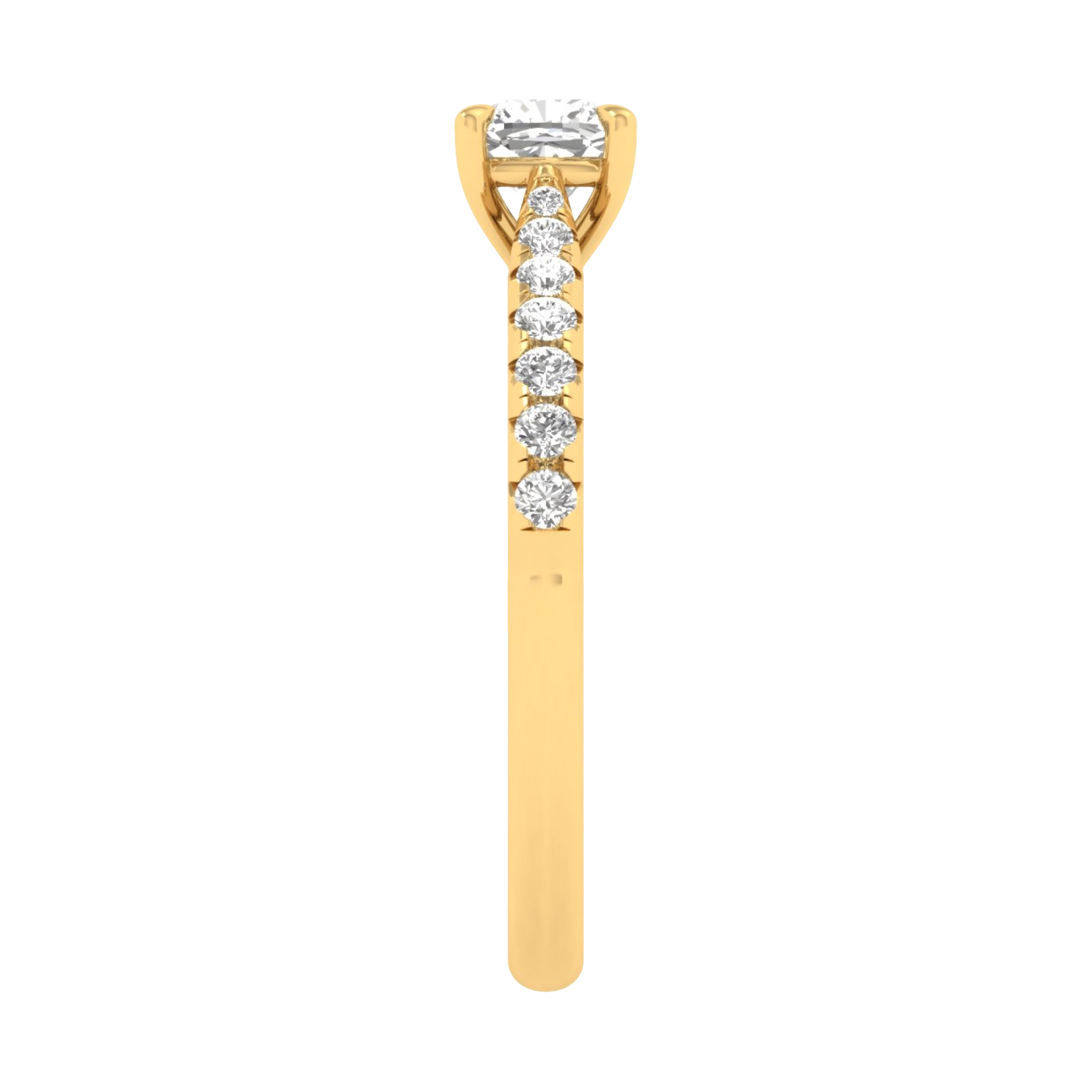 Louisa Diamanten Solitaire Pavé Ring Cushion - 0.7ct tot 3.1ct