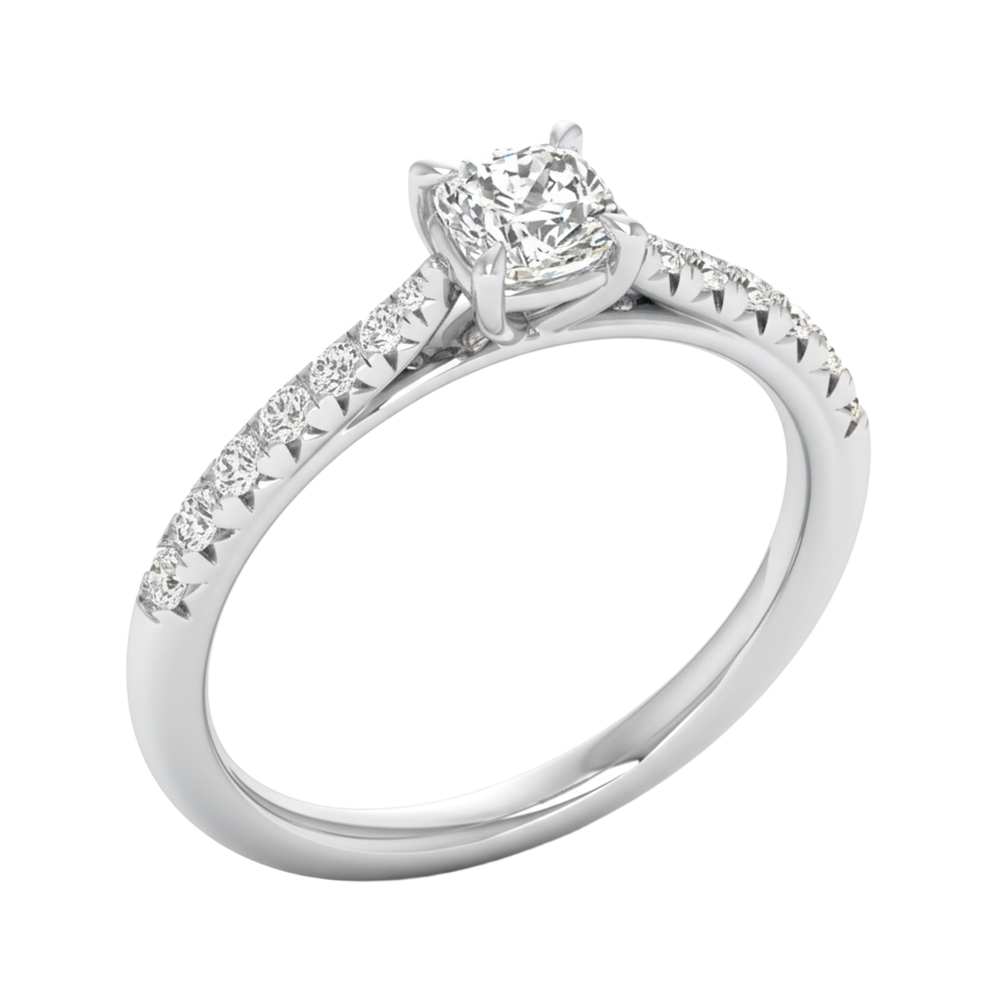 Louisa Diamanten Solitaire Pavé Ring Cushion - 0.7ct tot 3.1ct