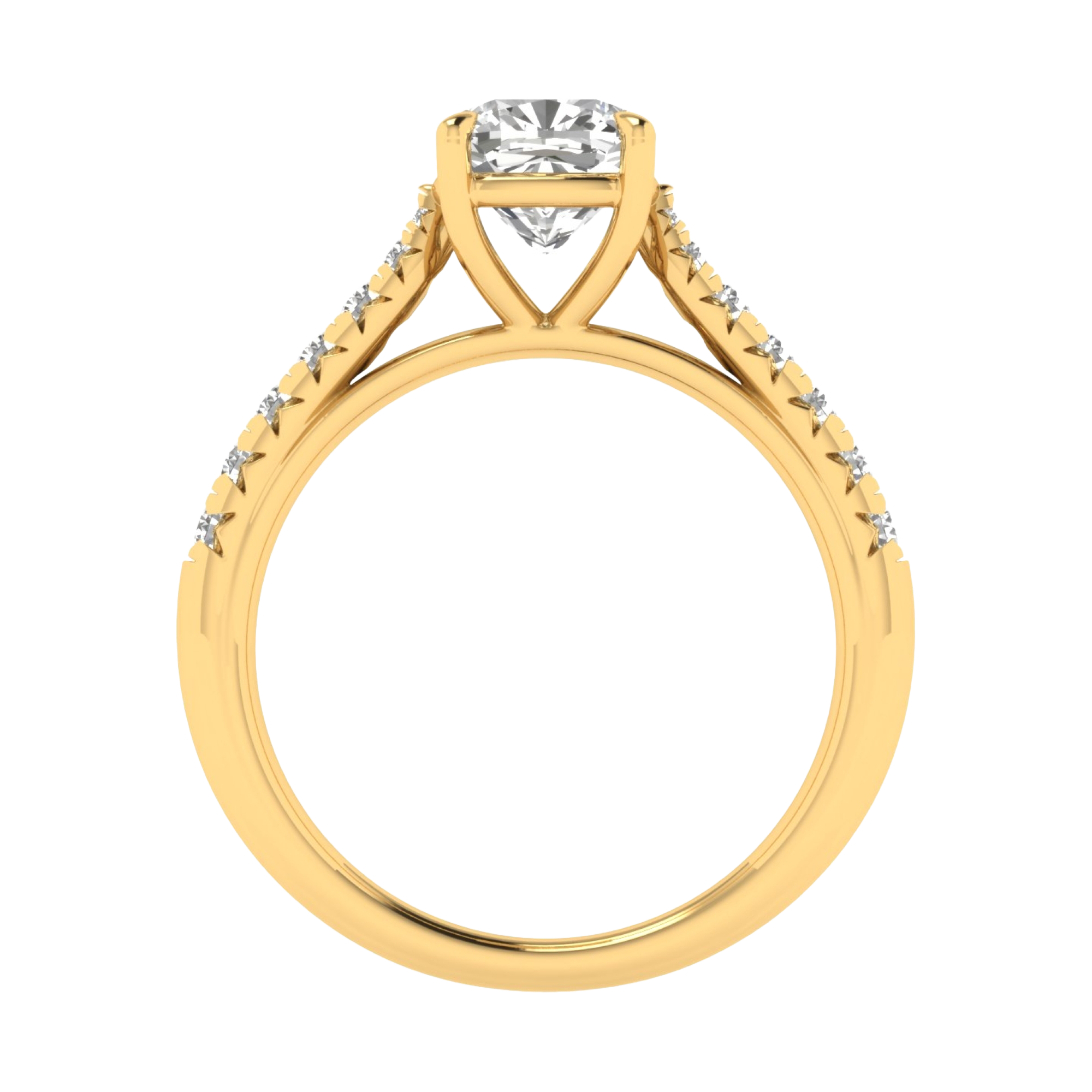 Louisa Diamanten Solitaire Pavé Ring Cushion - 0.7ct tot 3.1ct