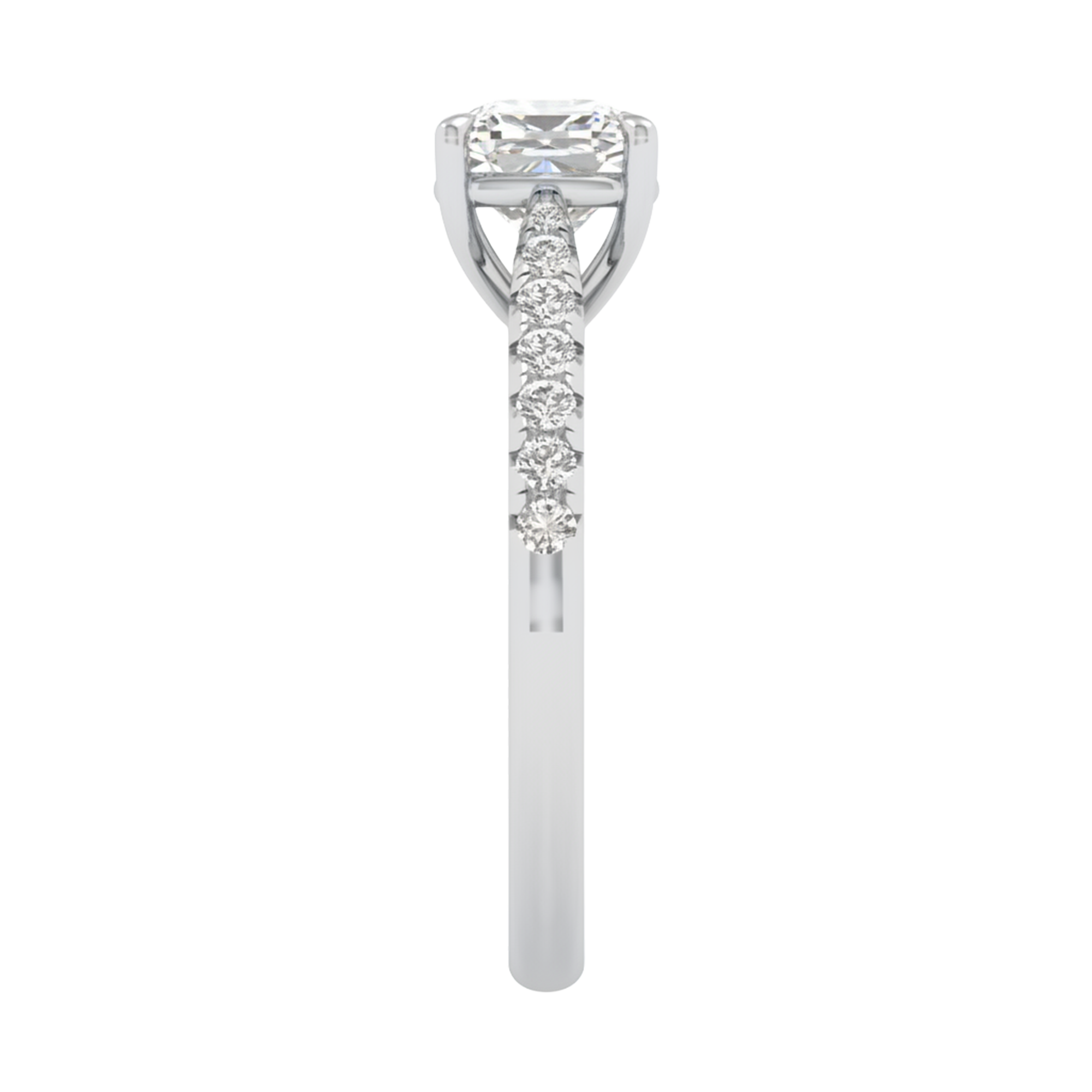 Louisa Diamanten Solitaire Pavé Ring Cushion - 0.7ct tot 3.1ct