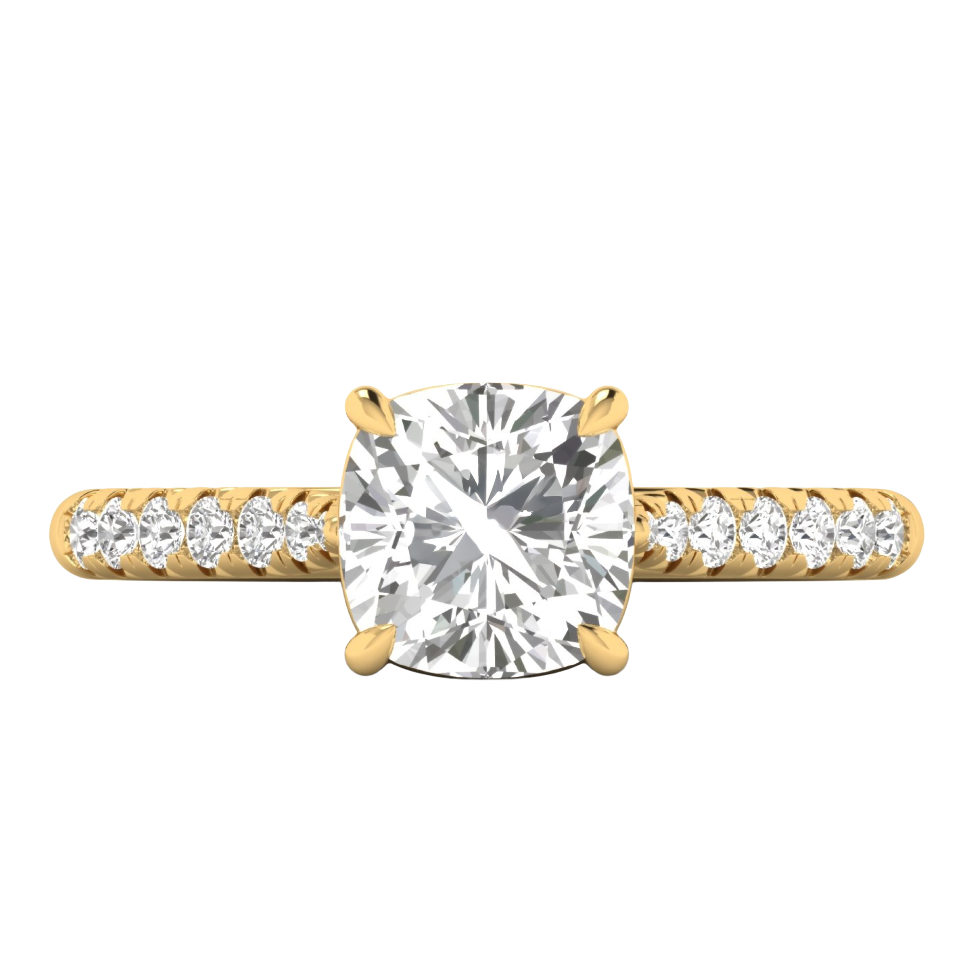 Louisa Diamanten Solitaire Pavé Ring Cushion - 0.7ct tot 3.1ct