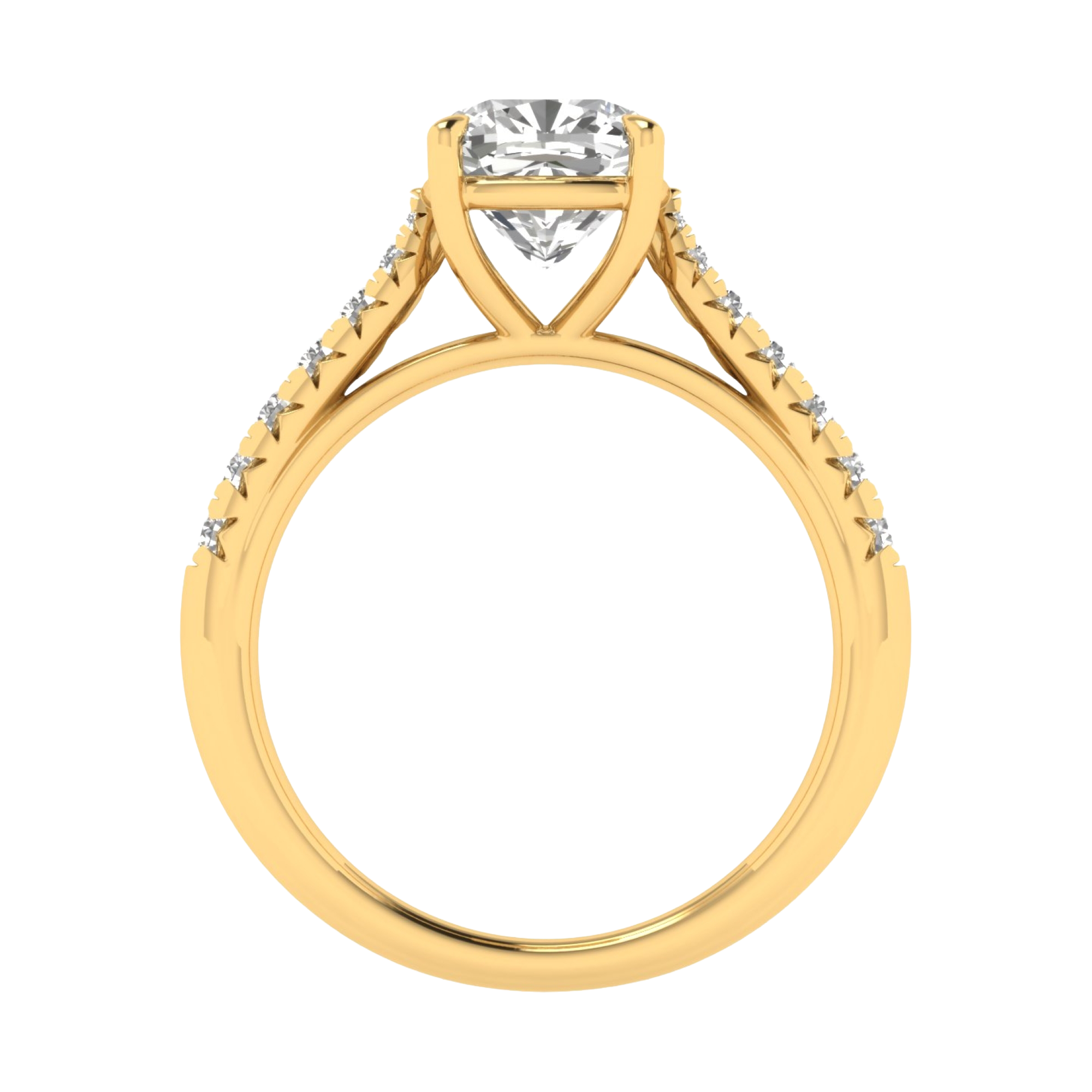 Louisa Diamanten Solitaire Pavé Ring Cushion - 0.7ct tot 3.1ct