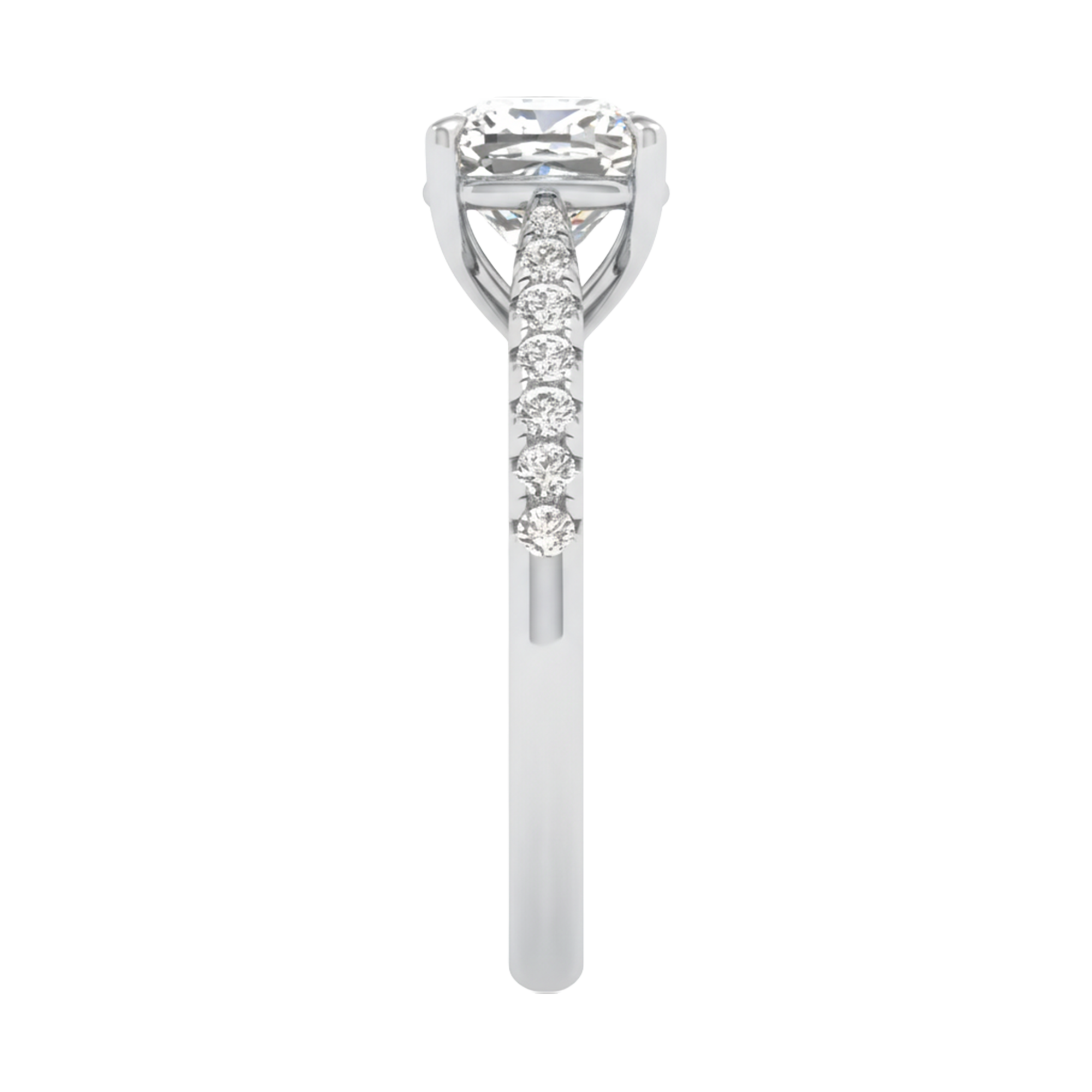 Louisa Diamanten Solitaire Pavé Ring Cushion - 0.7ct tot 3.1ct
