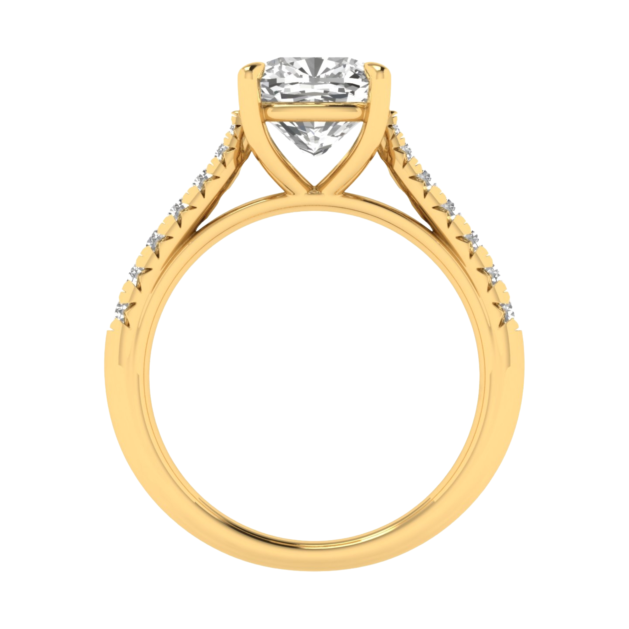 Louisa Diamanten Solitaire Pavé Ring Cushion - 0.7ct tot 3.1ct