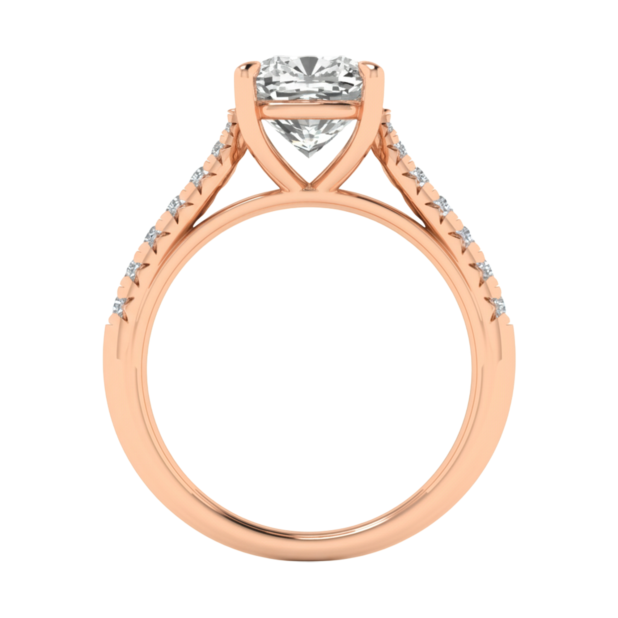 Louisa Diamanten Solitaire Pavé Ring Cushion - 0.7ct tot 3.1ct