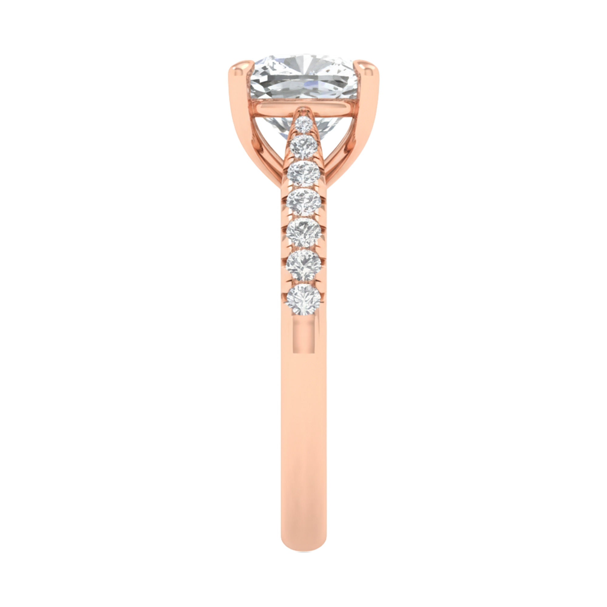 Louisa Diamanten Solitaire Pavé Ring Cushion - 0.7ct tot 3.1ct
