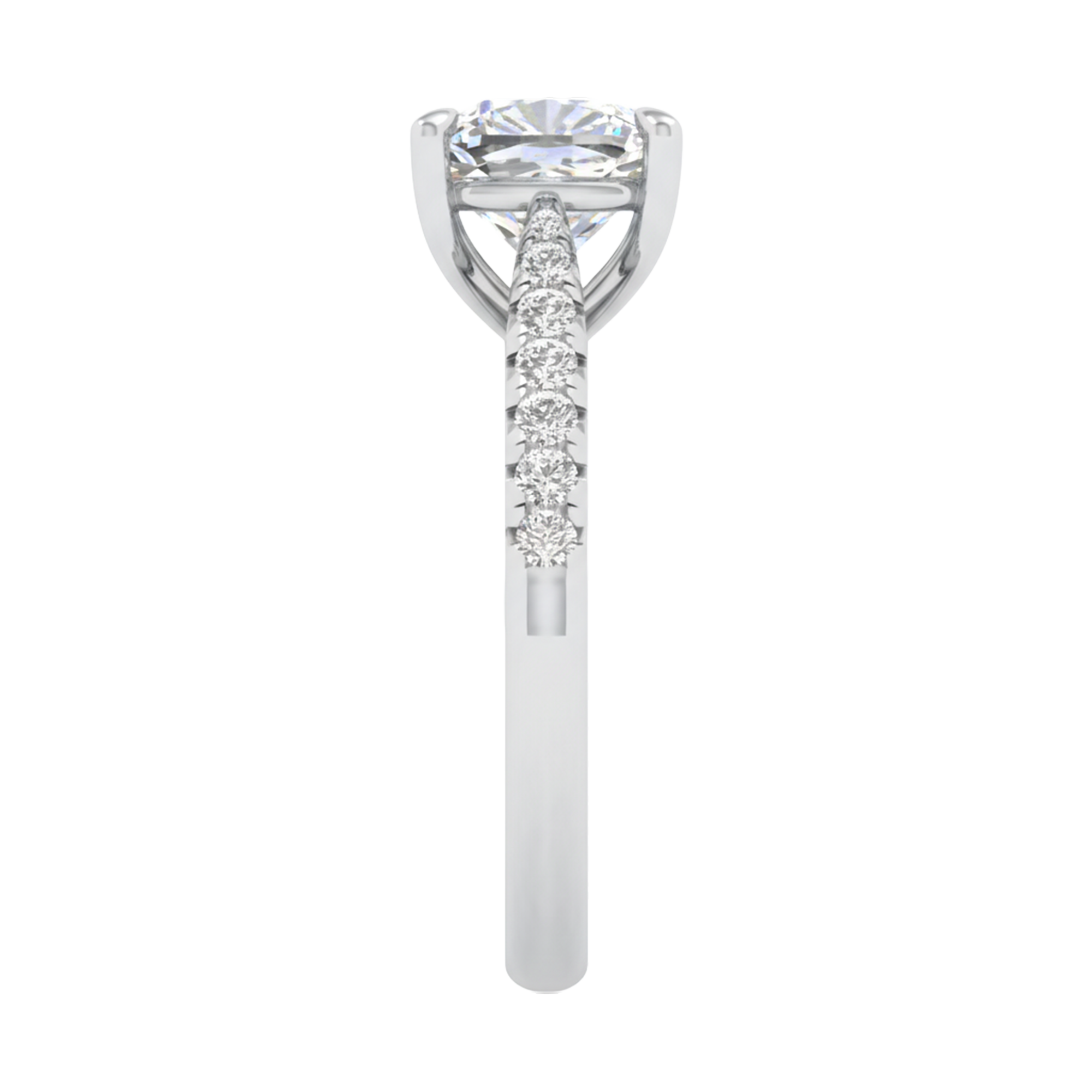 Louisa Diamanten Solitaire Pavé Ring Cushion - 0.7ct tot 3.1ct