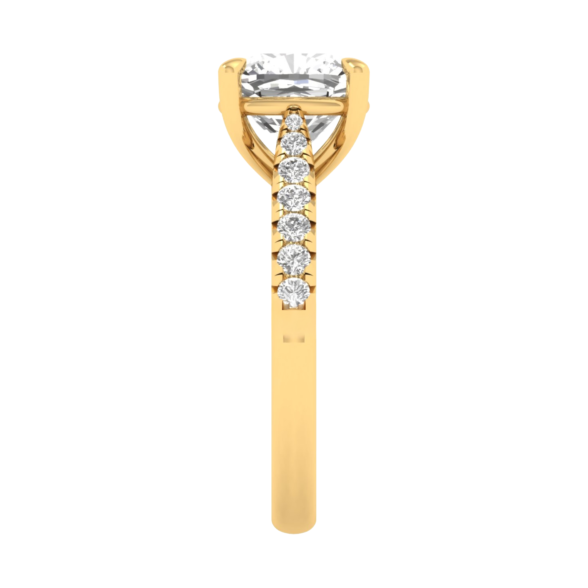 Louisa Diamanten Solitaire Pavé Ring Cushion - 0.7ct tot 3.1ct