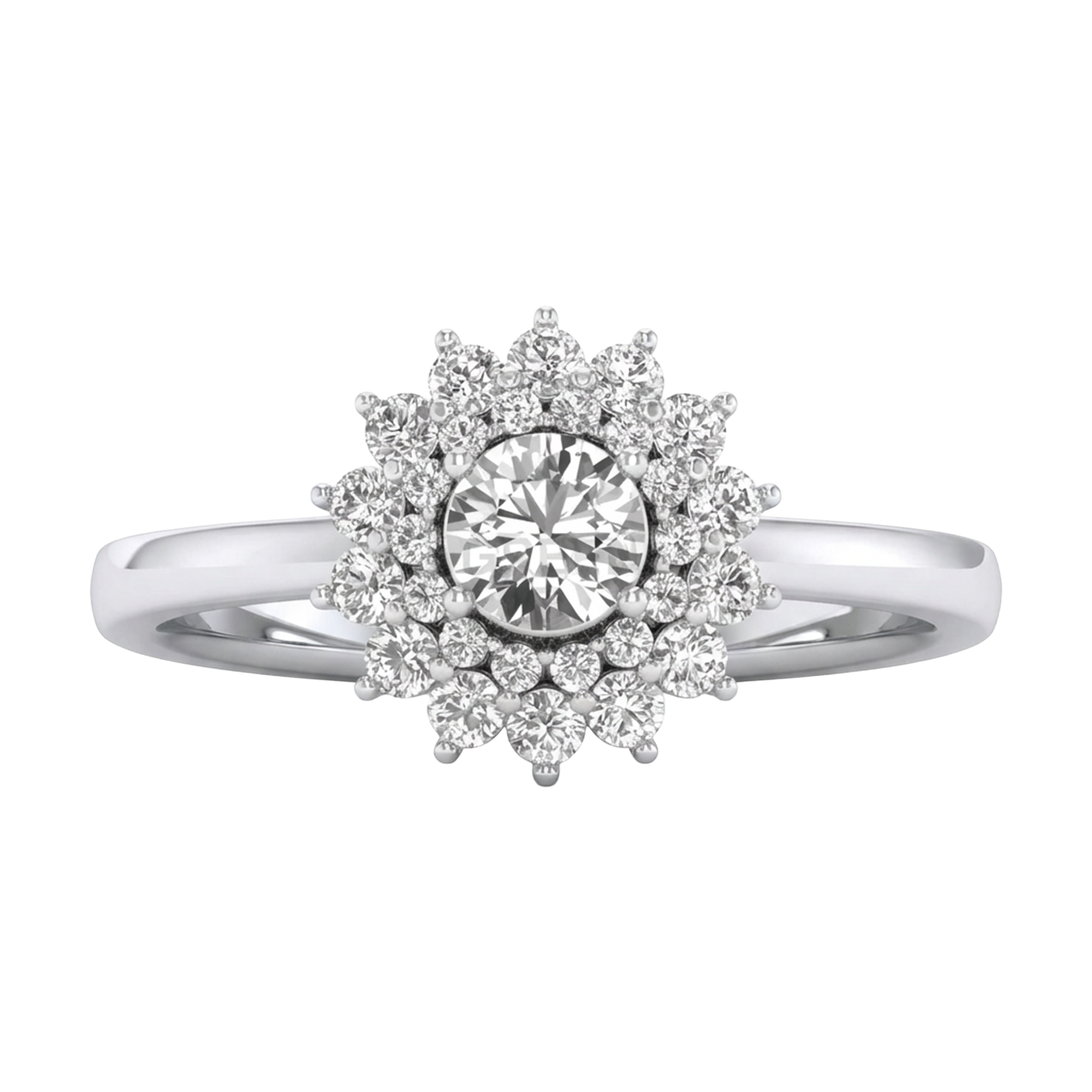 Entourage ring met ronde diamanten 0,7 karaat