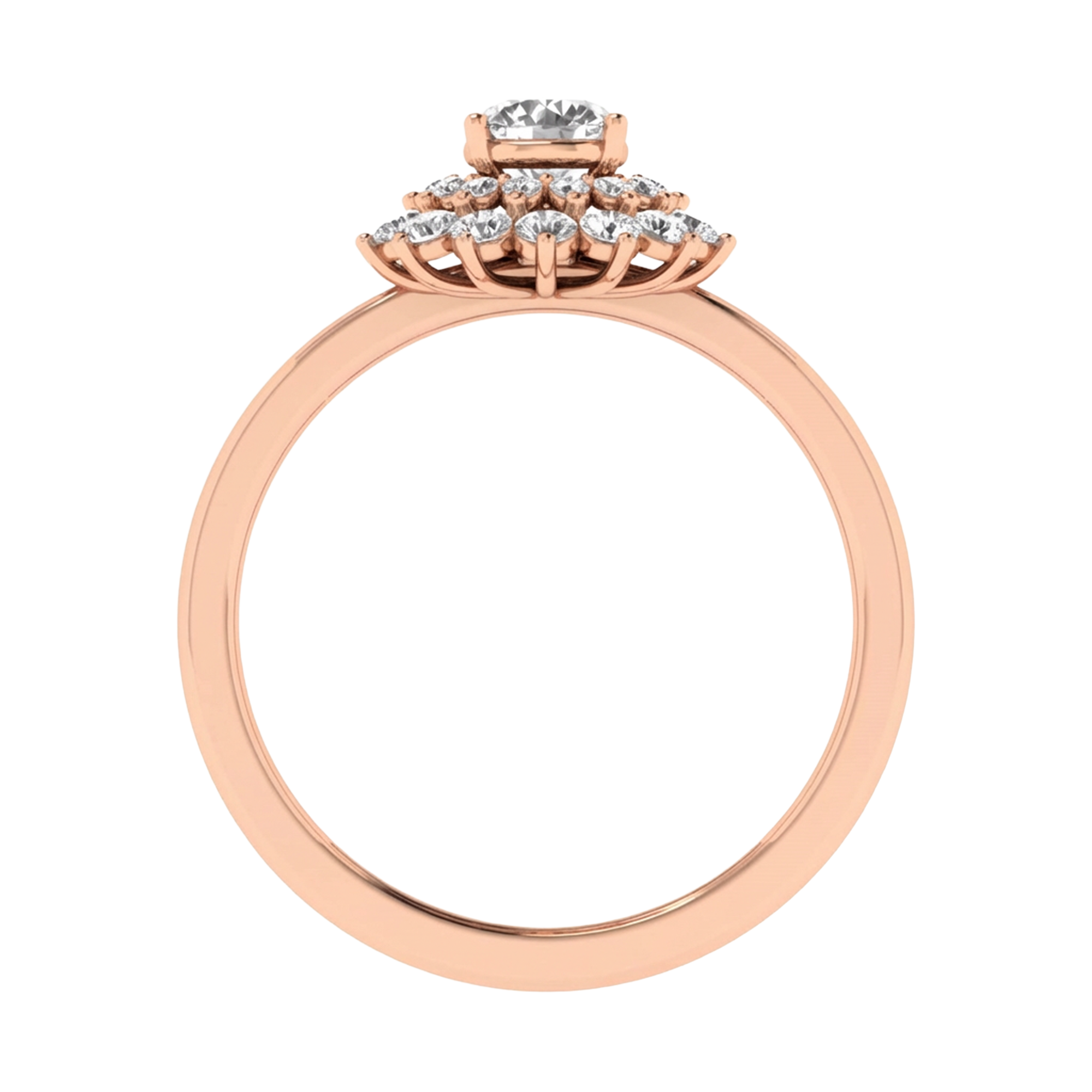 Entourage ring met ronde diamanten 0,7 karaat