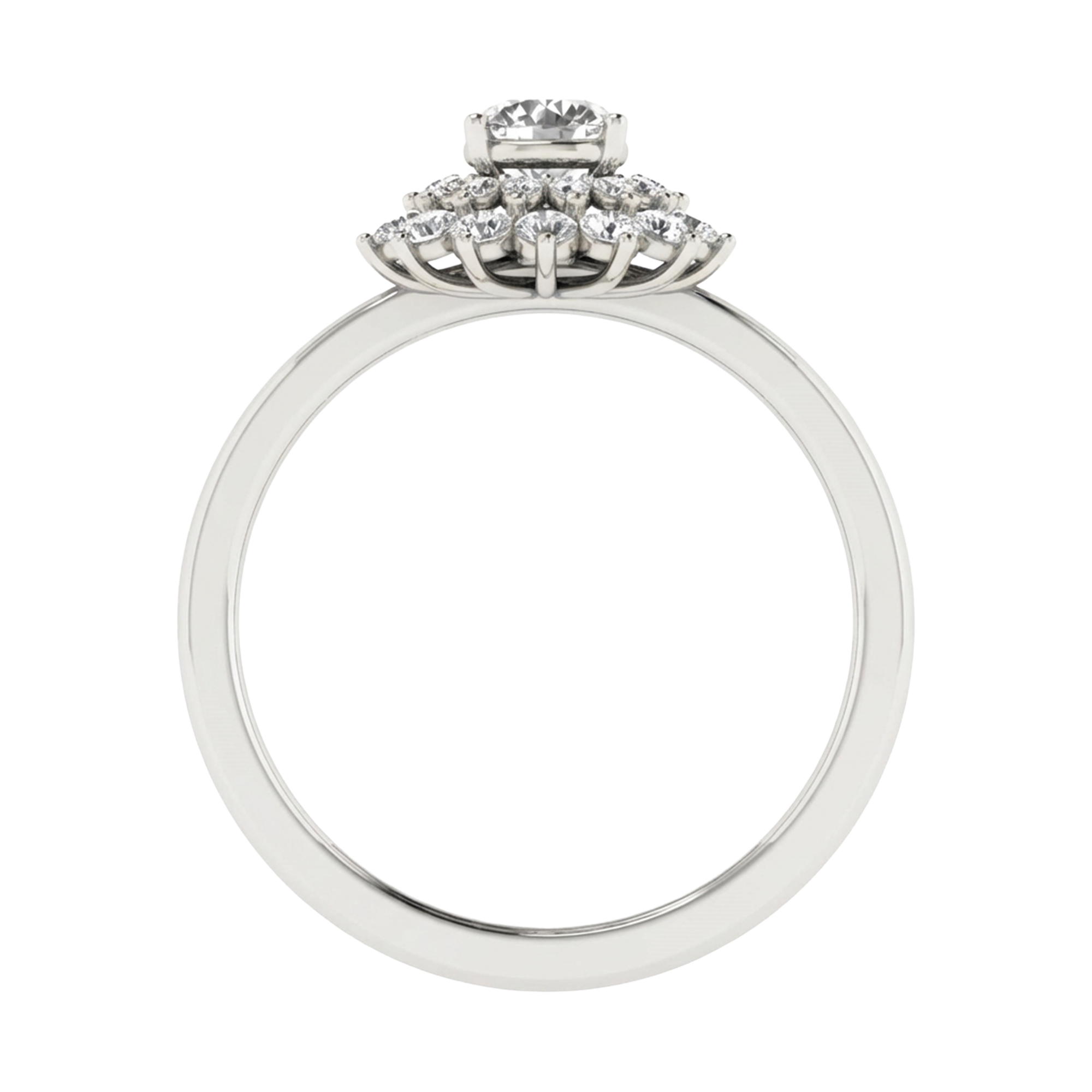 Entourage ring met ronde diamanten 0,7 karaat