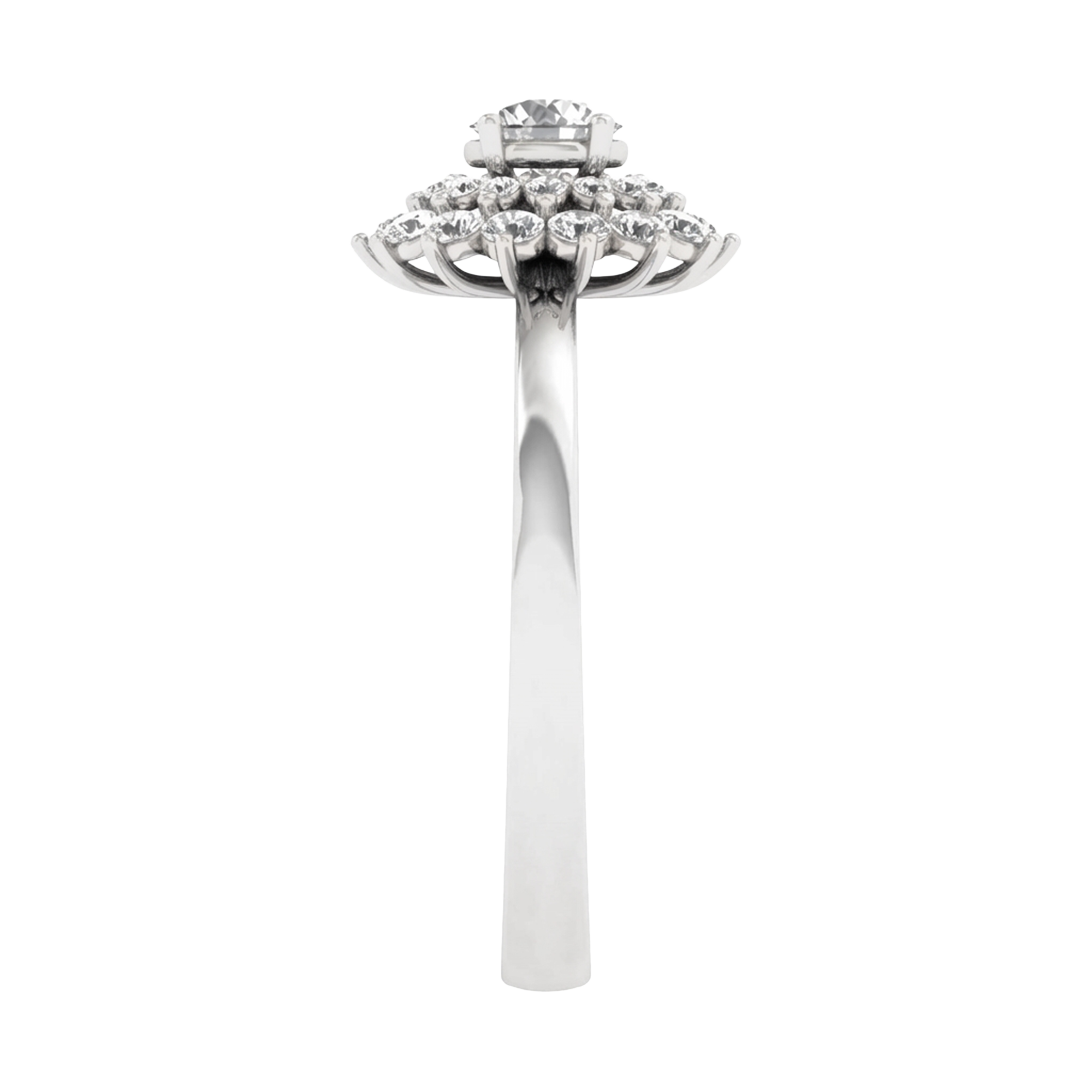 Entourage ring met ronde diamanten 0,7 karaat