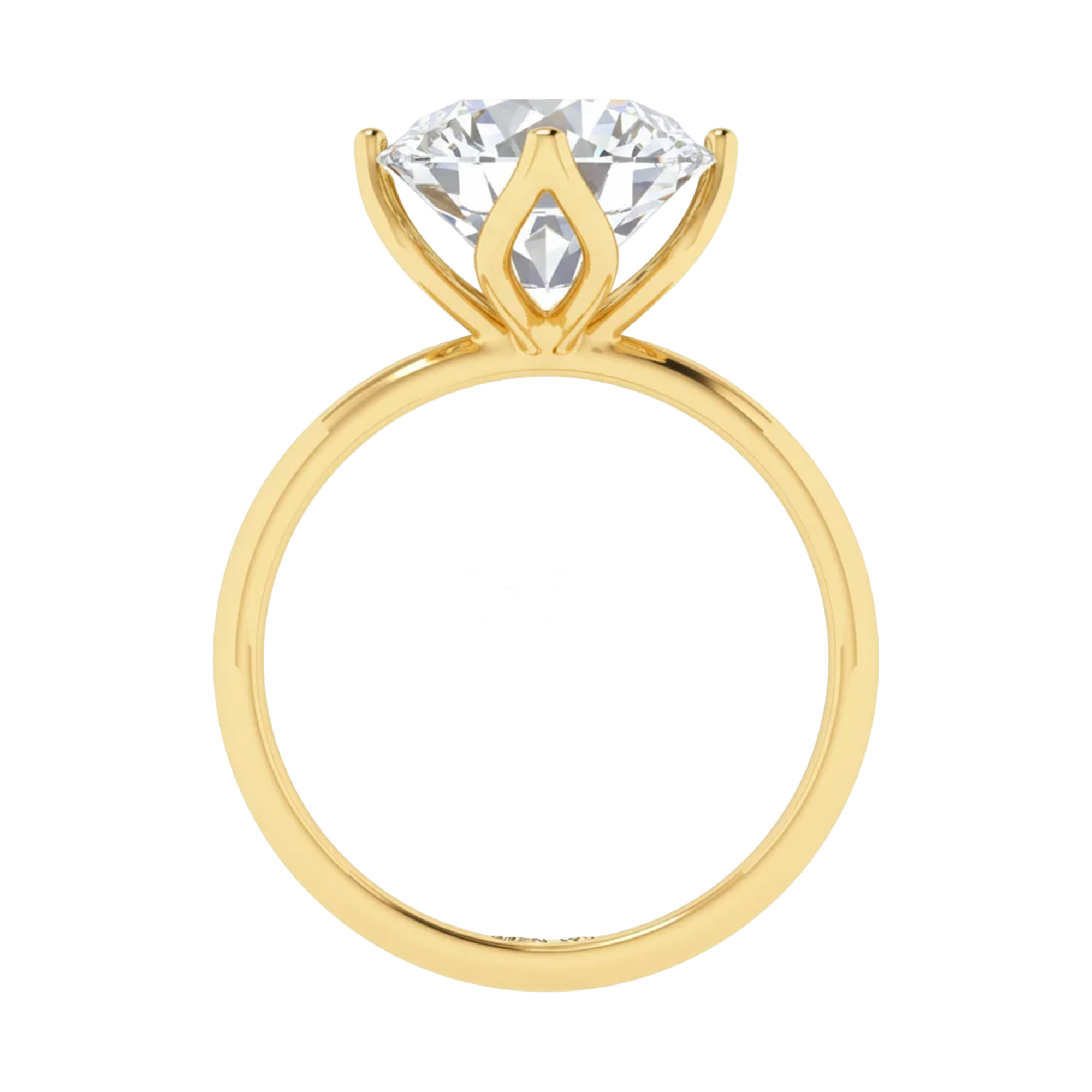 Solitaire Ring met Ruitvormige Pootjes en Grote Diamant 3,7 karaat