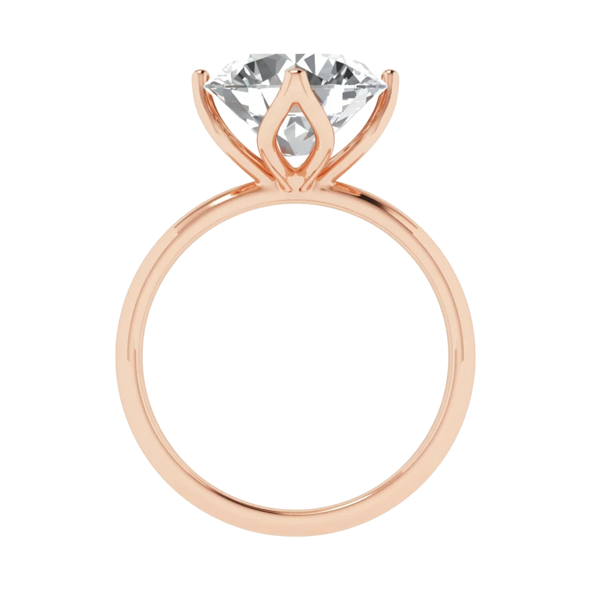 Solitaire Ring met Ruitvormige Pootjes en Grote Diamant 3,7 karaat