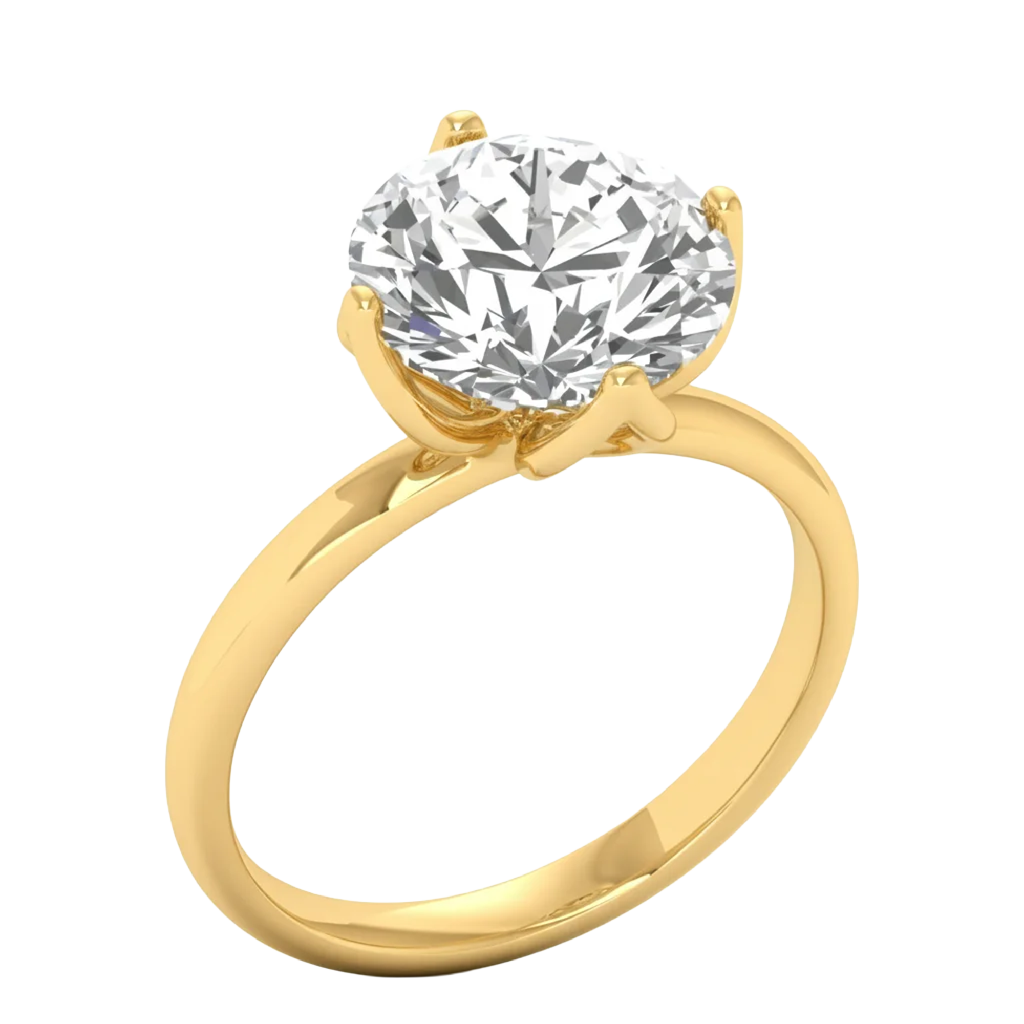 Solitaire Ring met Ruitvormige Pootjes en Grote Diamant 3,7 karaat