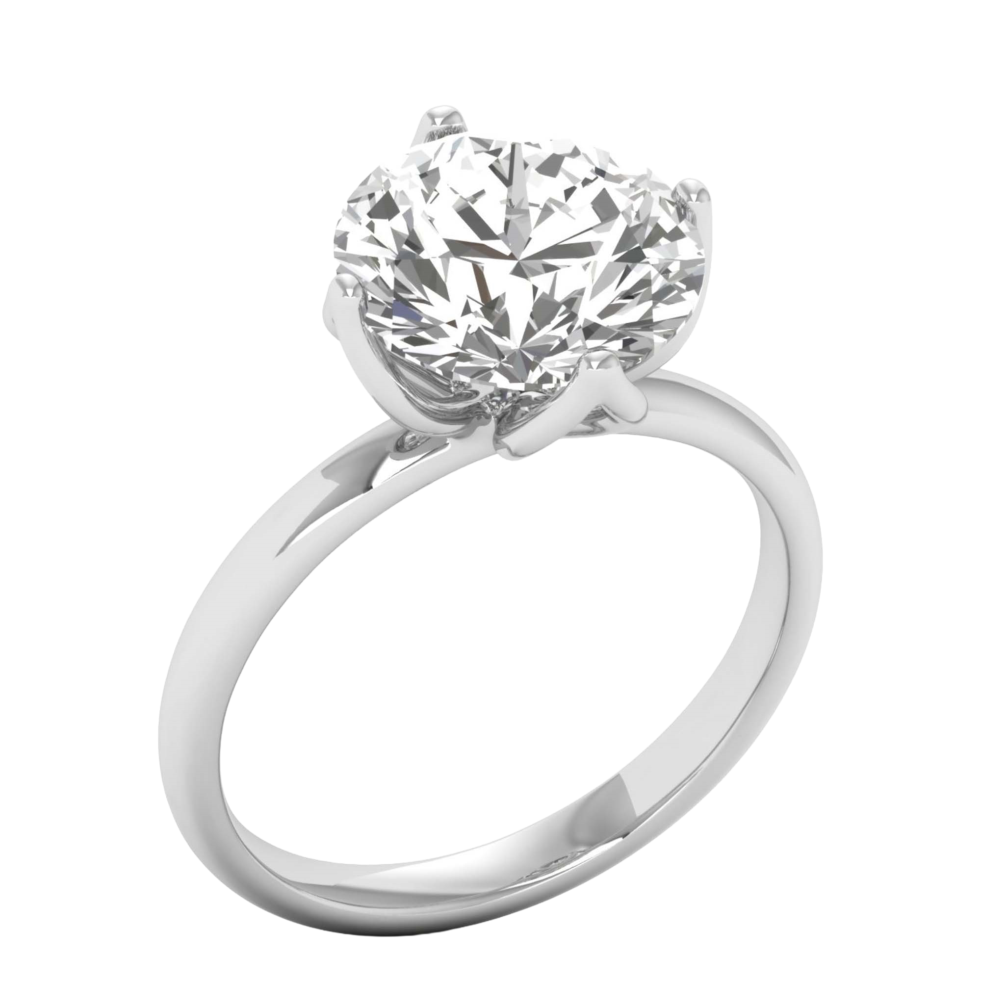 Solitaire Ring met Ruitvormige Pootjes en Grote Diamant 3,7 karaat