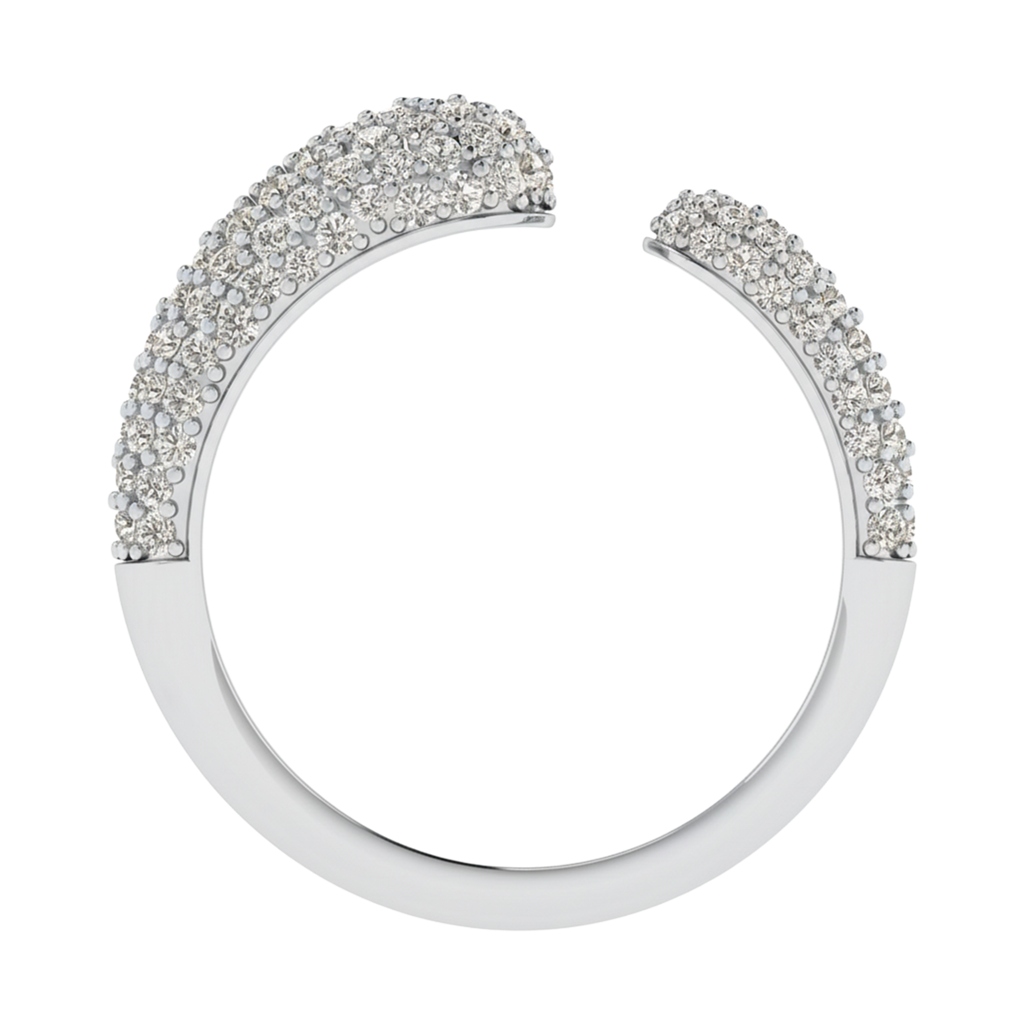 Open pavé ring met ronde diamanten 0.83 karaat