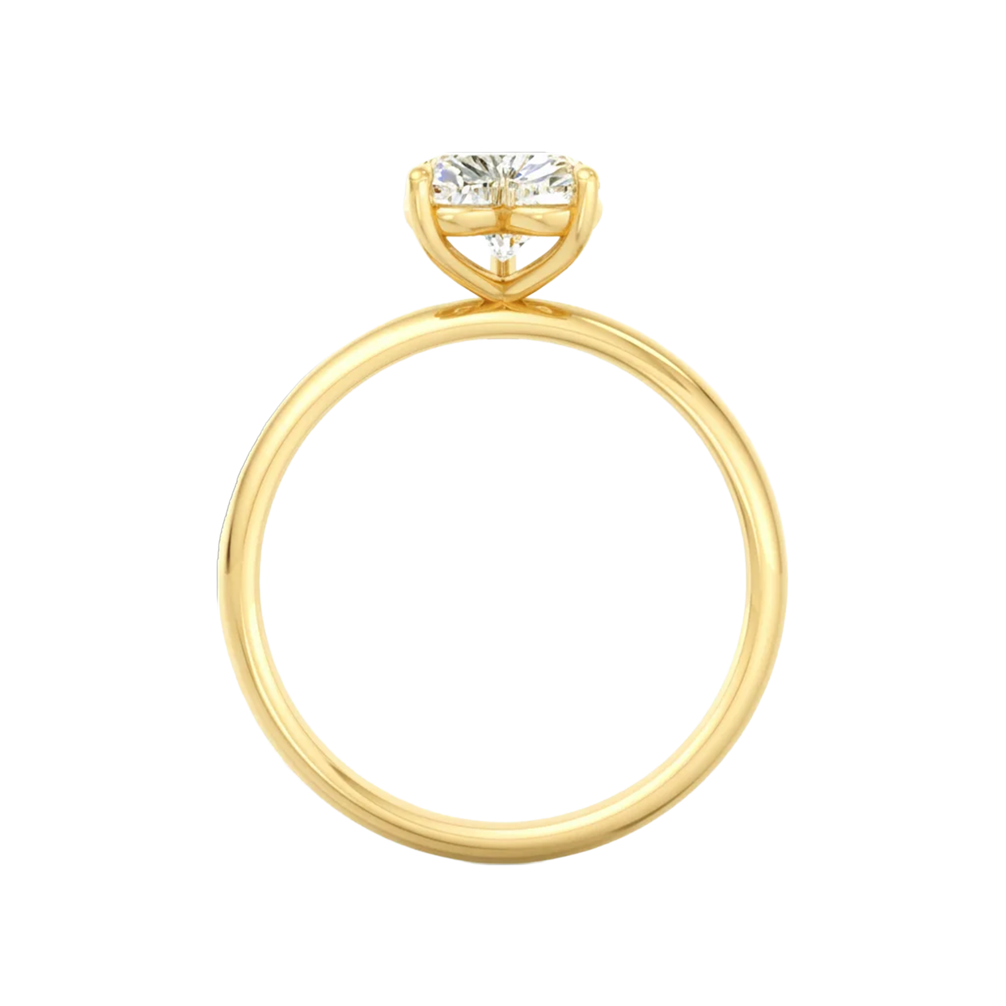 Solitaire hart vormige diamant met ronde band 2 karaat