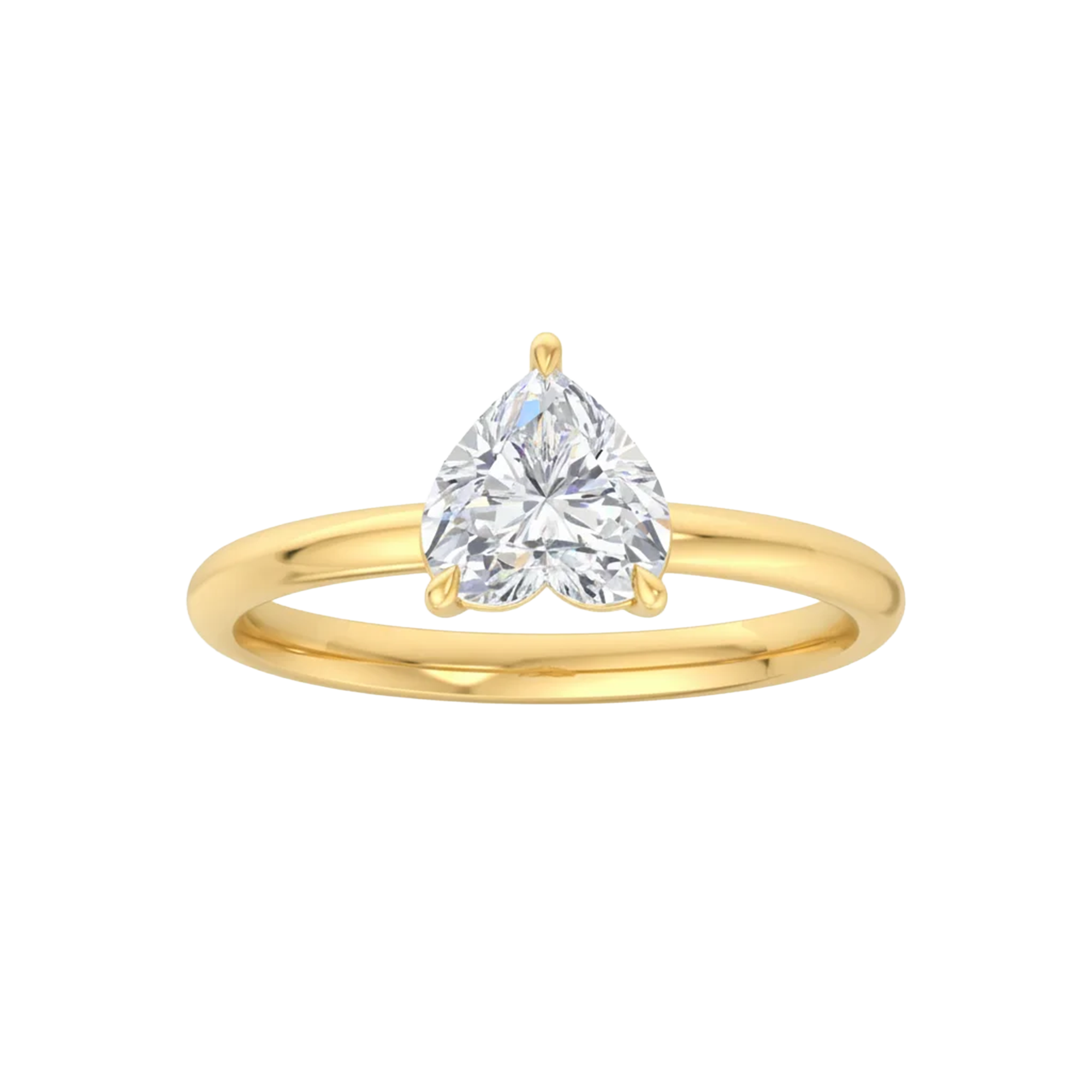 Solitaire hart vormige diamant met ronde band 2 karaat